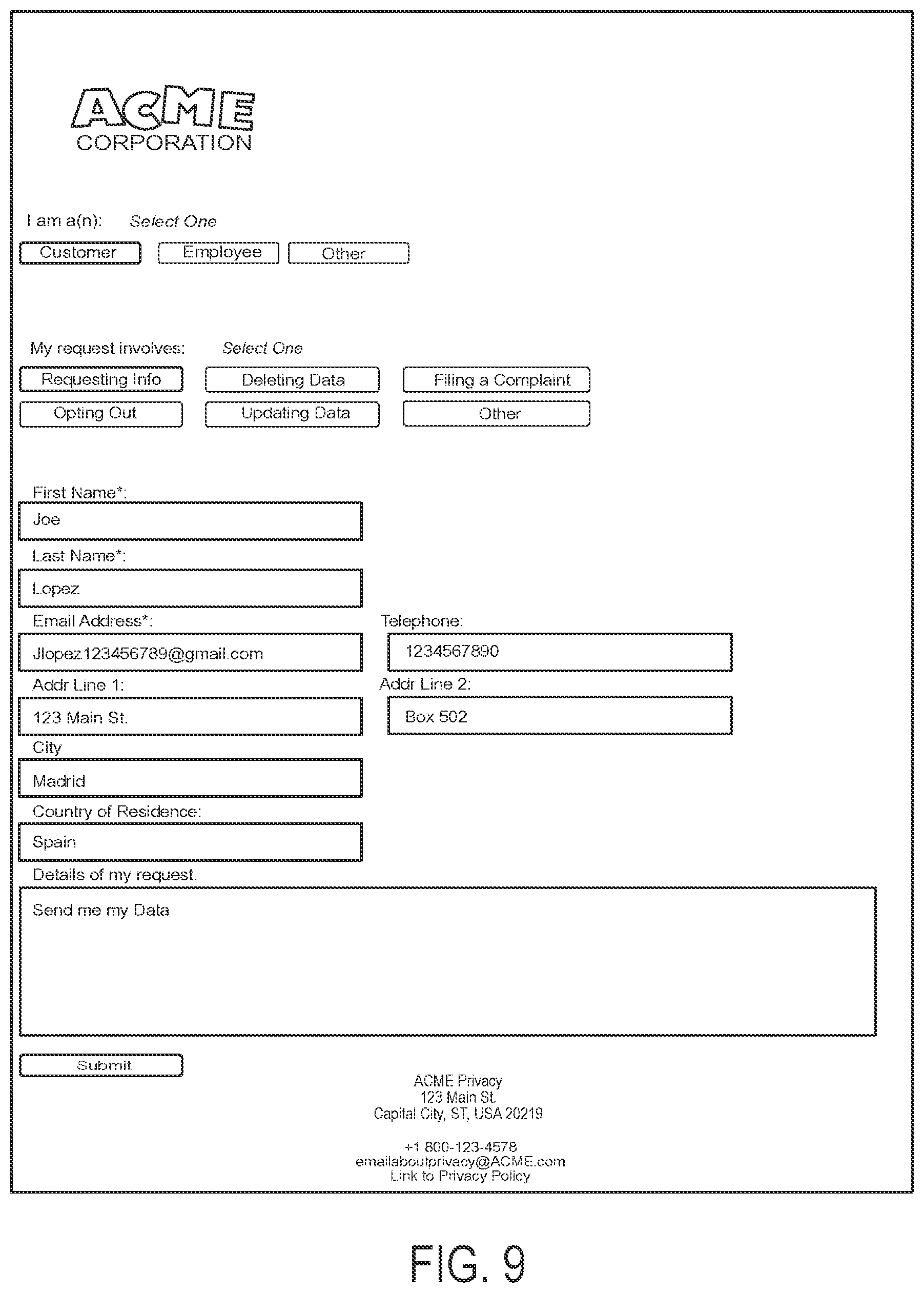 Patent US12591828 Figure 10 – Data processing systems for fulfilling data subject access requests and related methods