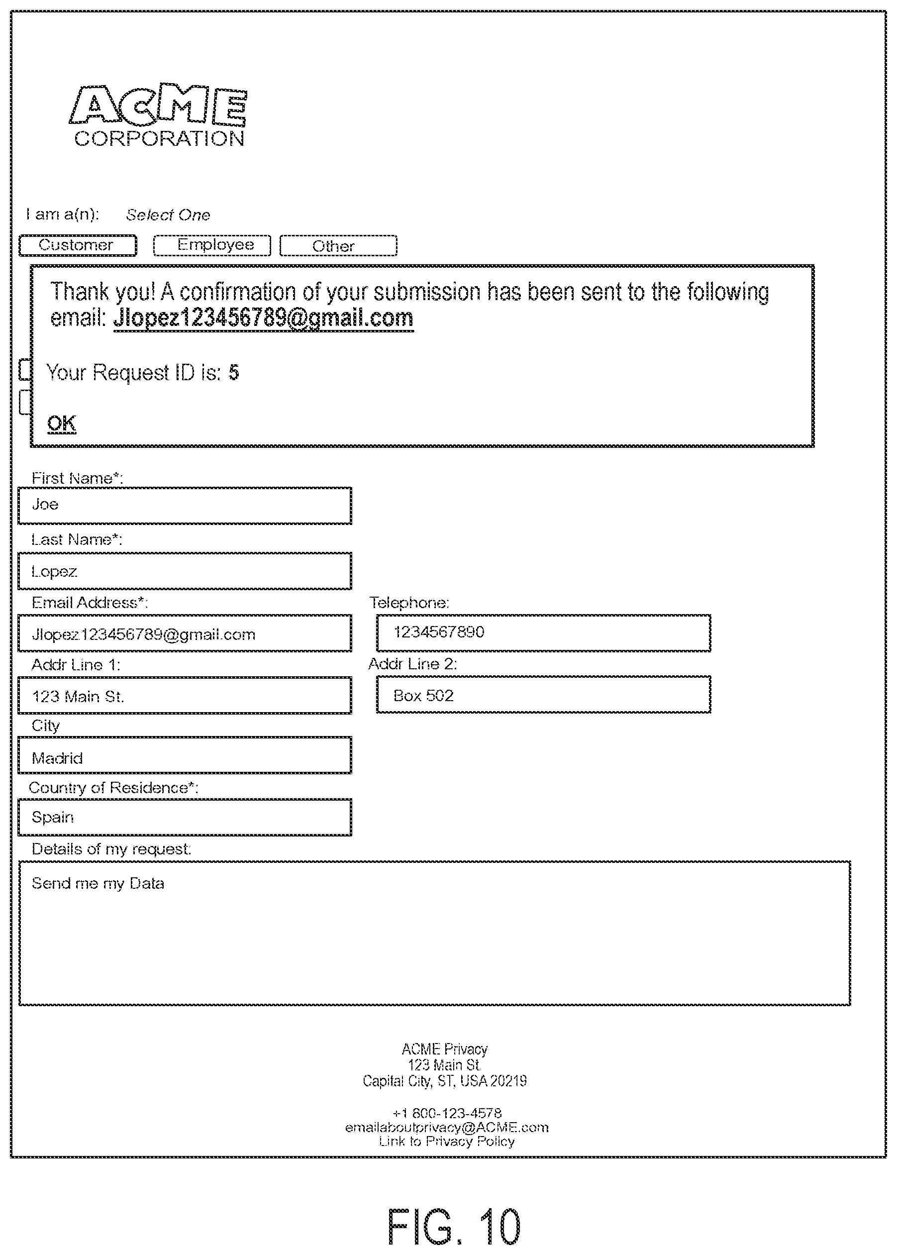 Patent US12591828 Figure 11 – Data processing systems for fulfilling data subject access requests and related methods
