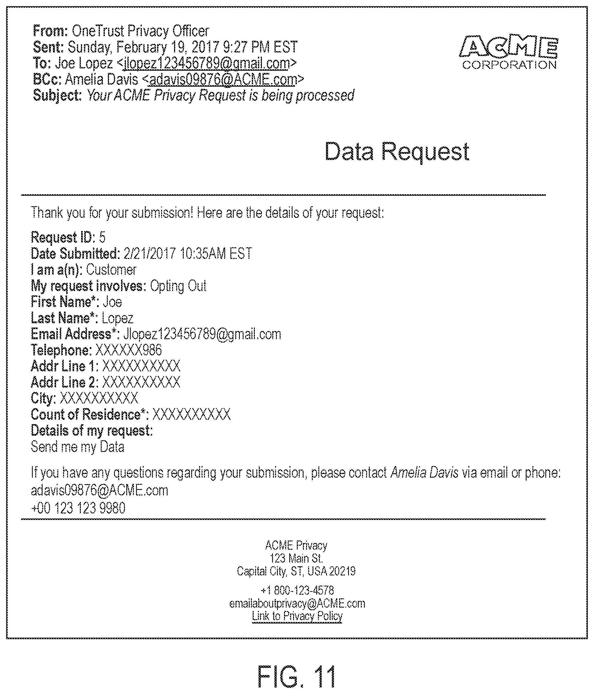 Patent US12591828 Figure 12 – Data processing systems for fulfilling data subject access requests and related methods