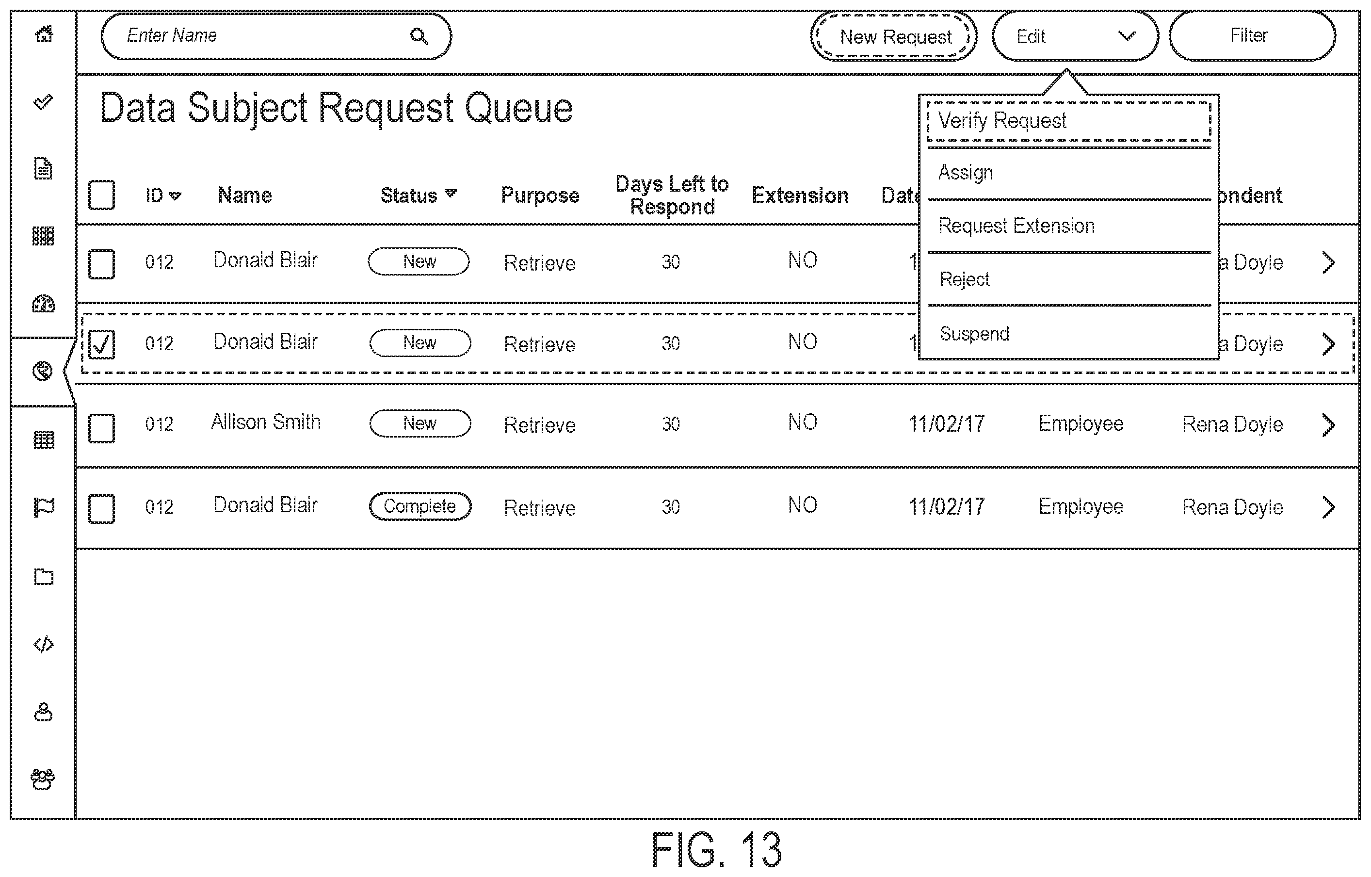 Patent US12591828 Figure 14 – Data processing systems for fulfilling data subject access requests and related methods