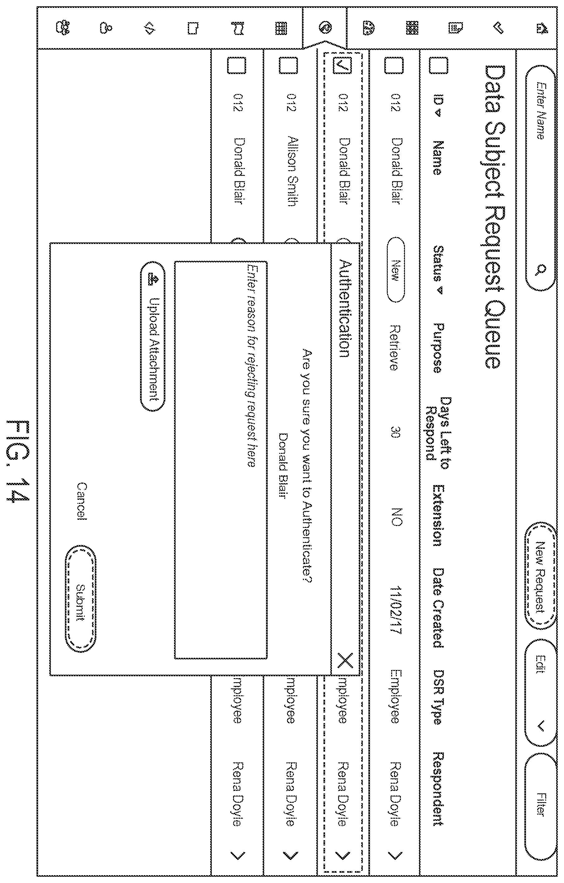 Patent US12591828 Figure 15 – Data processing systems for fulfilling data subject access requests and related methods