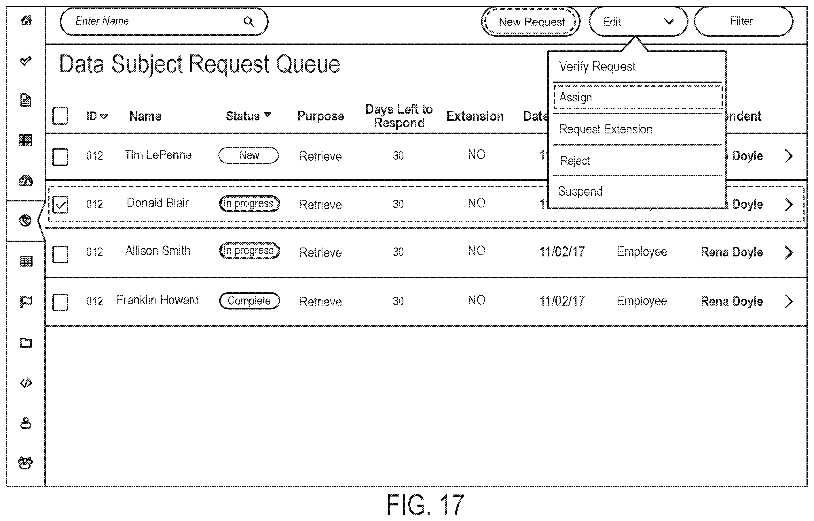 Patent US12591828 Figure 18 – Data processing systems for fulfilling data subject access requests and related methods