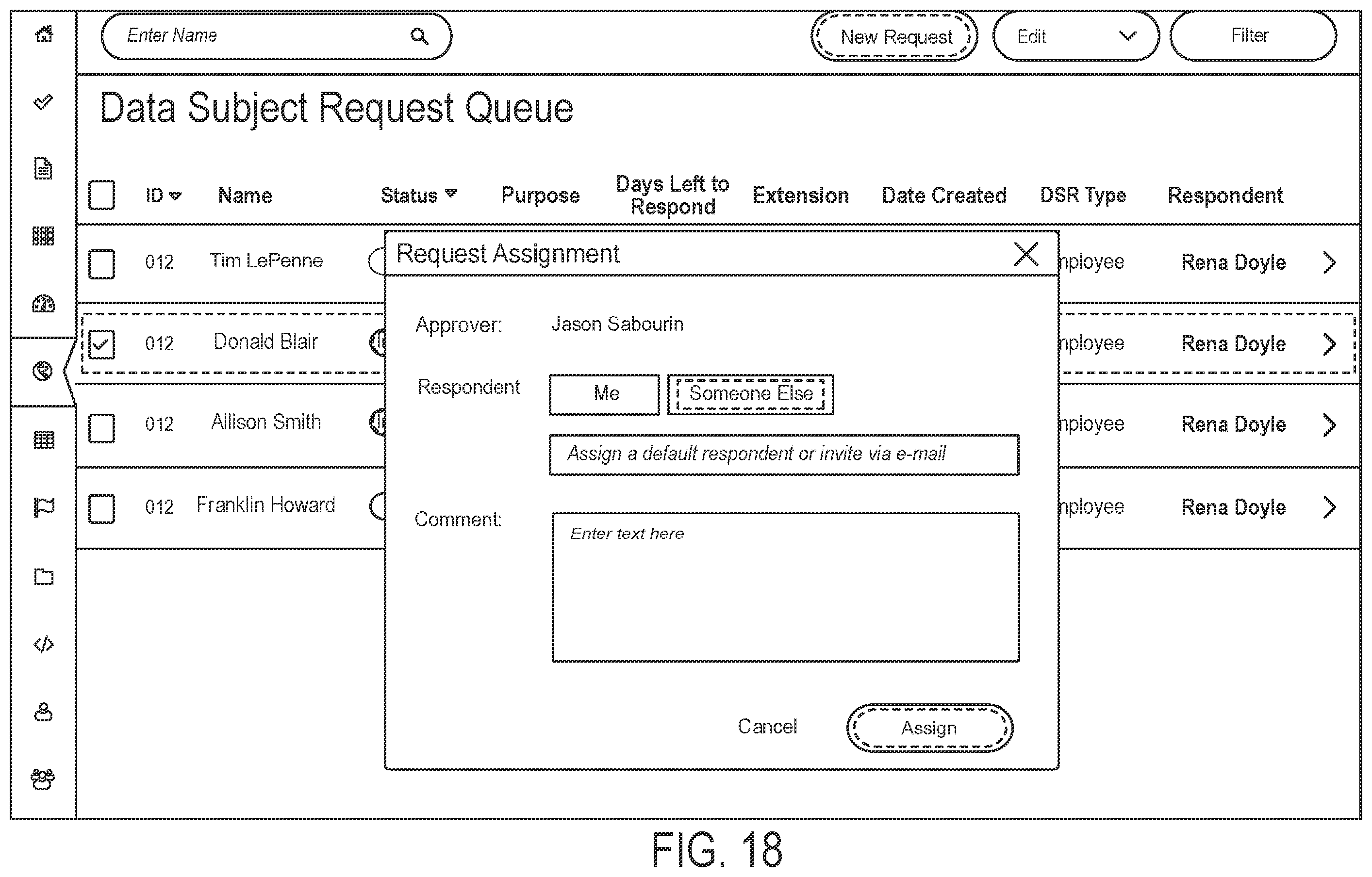 Patent US12591828 Figure 19 – Data processing systems for fulfilling data subject access requests and related methods