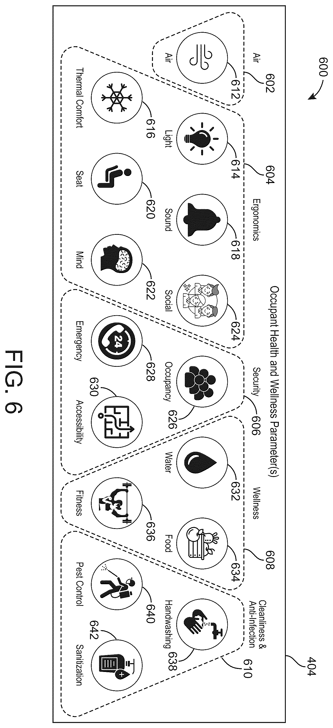 Patent US12591835 Figure 9 – Building system with building health recommendations