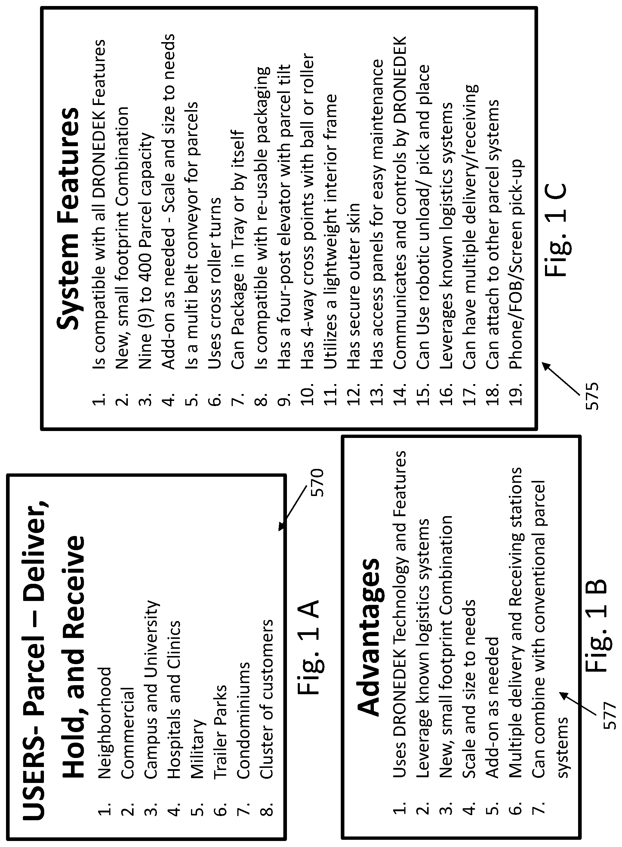 Patent US12591840 Figure 1 – Device and system for an autonomous mobile robot, drone, and/or courier to deliver, hold, protect, and return parcels for multi-users in both residential and commercial applications
