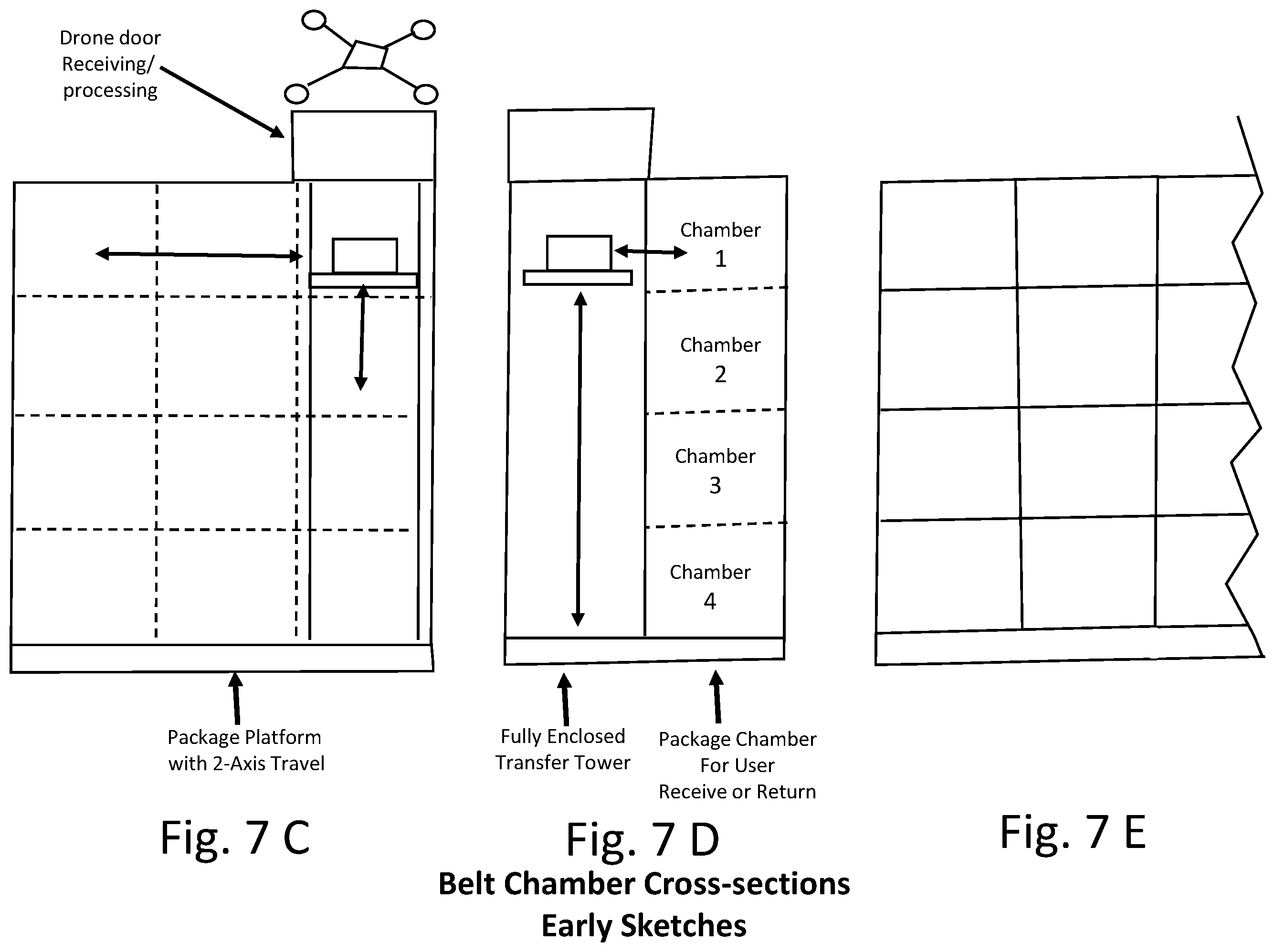 Patent US12591840 Figure 8 – Device and system for an autonomous mobile robot, drone, and/or courier to deliver, hold, protect, and return parcels for multi-users in both residential and commercial applications