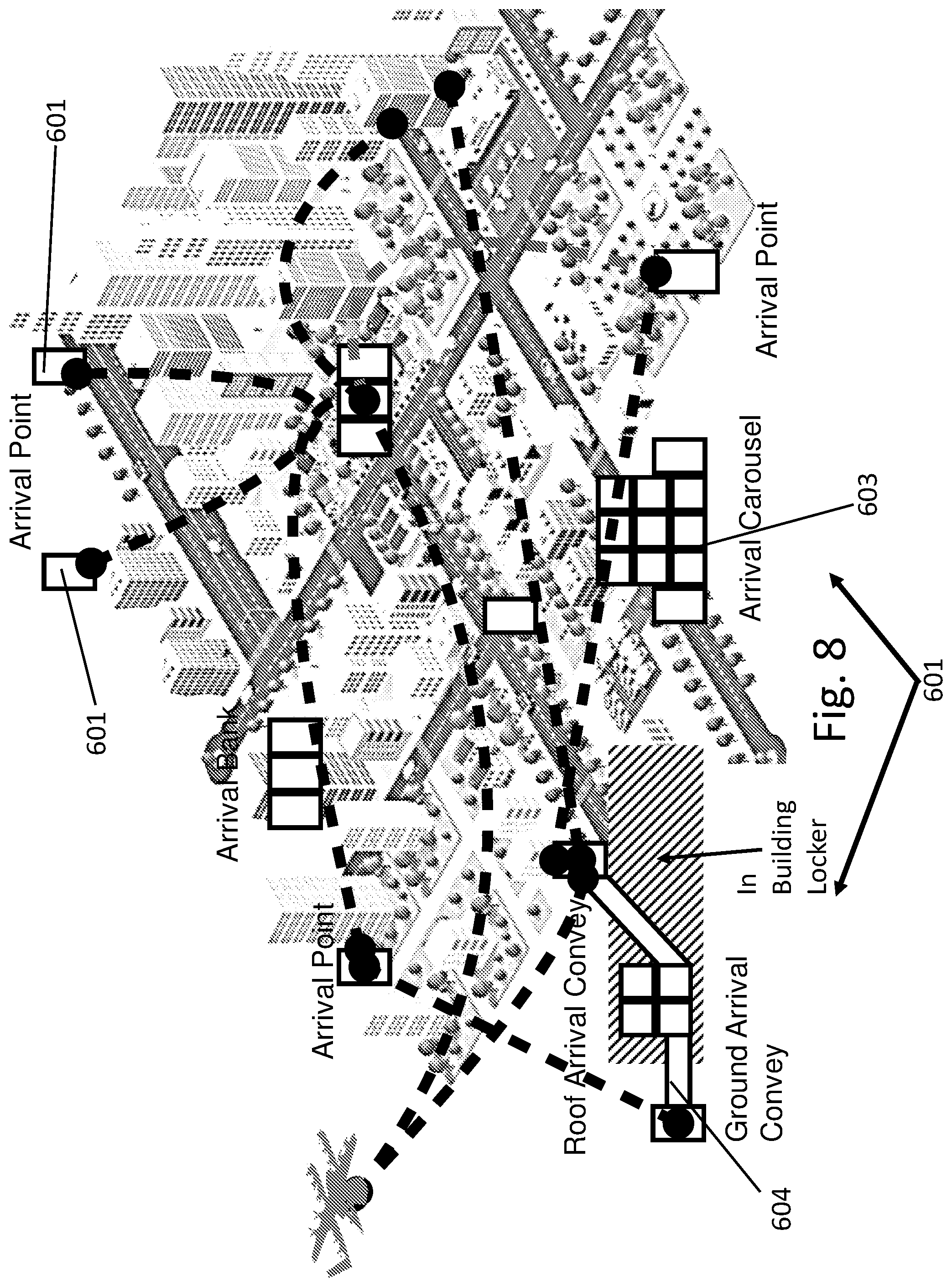 Patent US12591840 Figure 10 – Device and system for an autonomous mobile robot, drone, and/or courier to deliver, hold, protect, and return parcels for multi-users in both residential and commercial applications