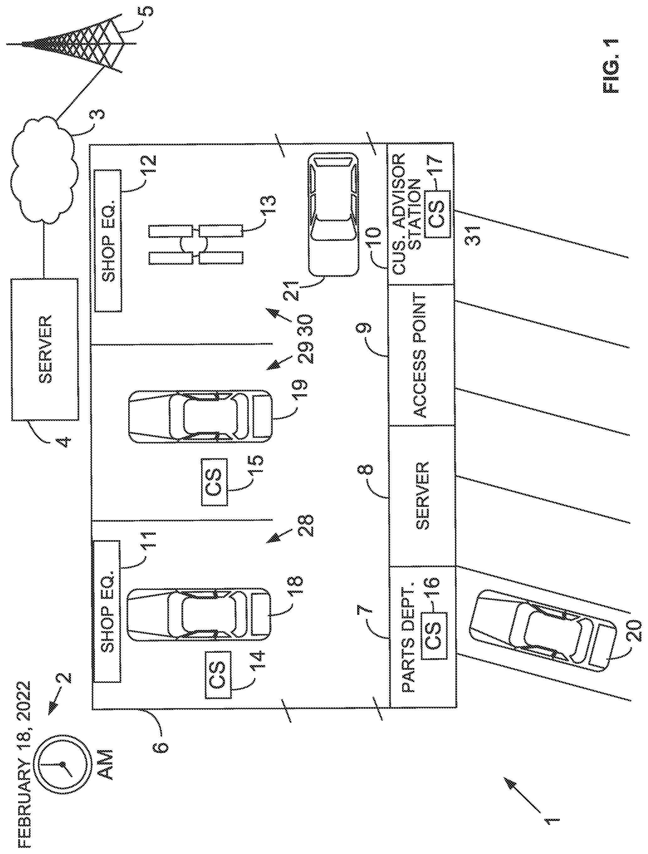 Patent US12591859 Figure 1 – Method and system for vehicle service session