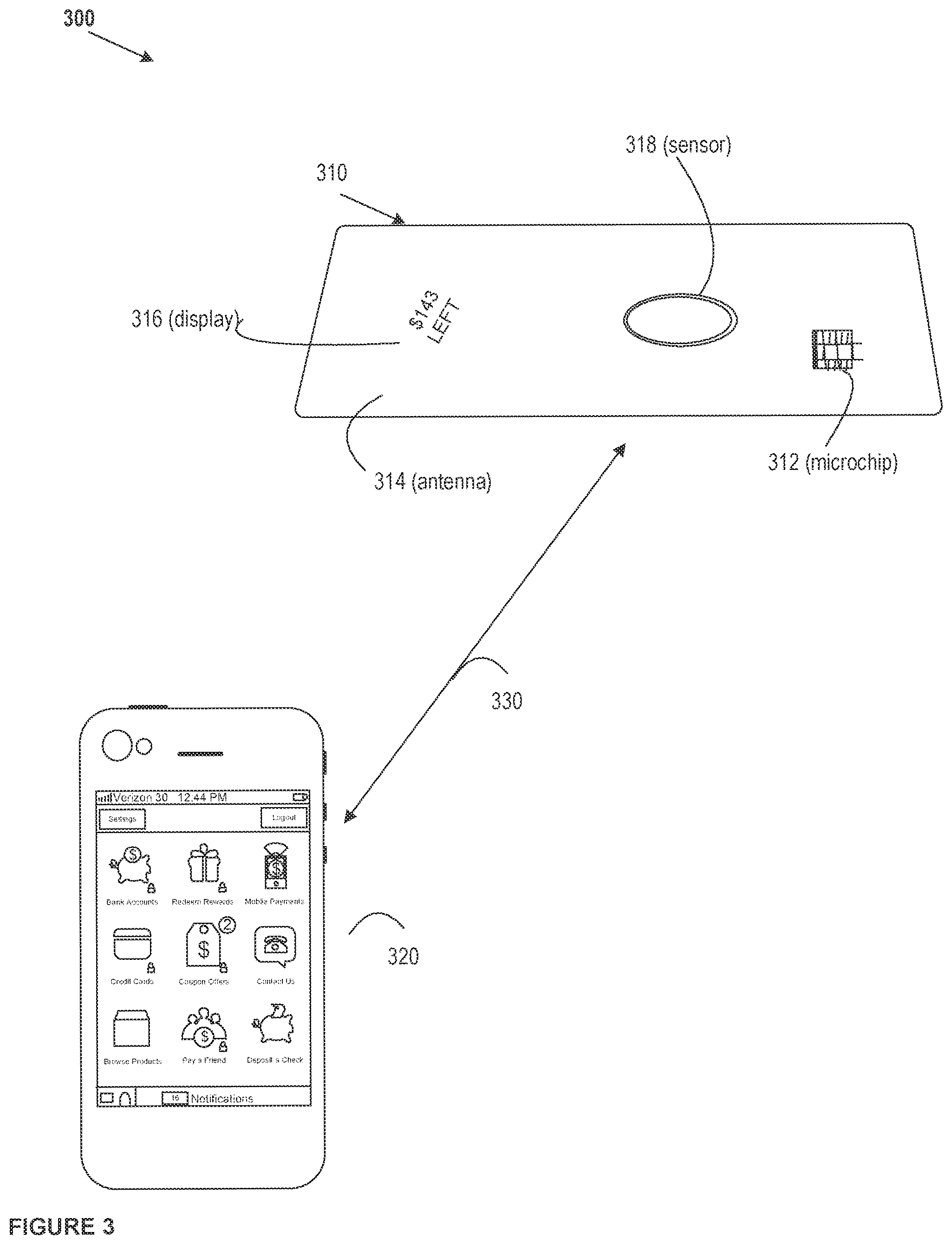 Patent US12591885 Figure 3 – Smart card secure online checkout