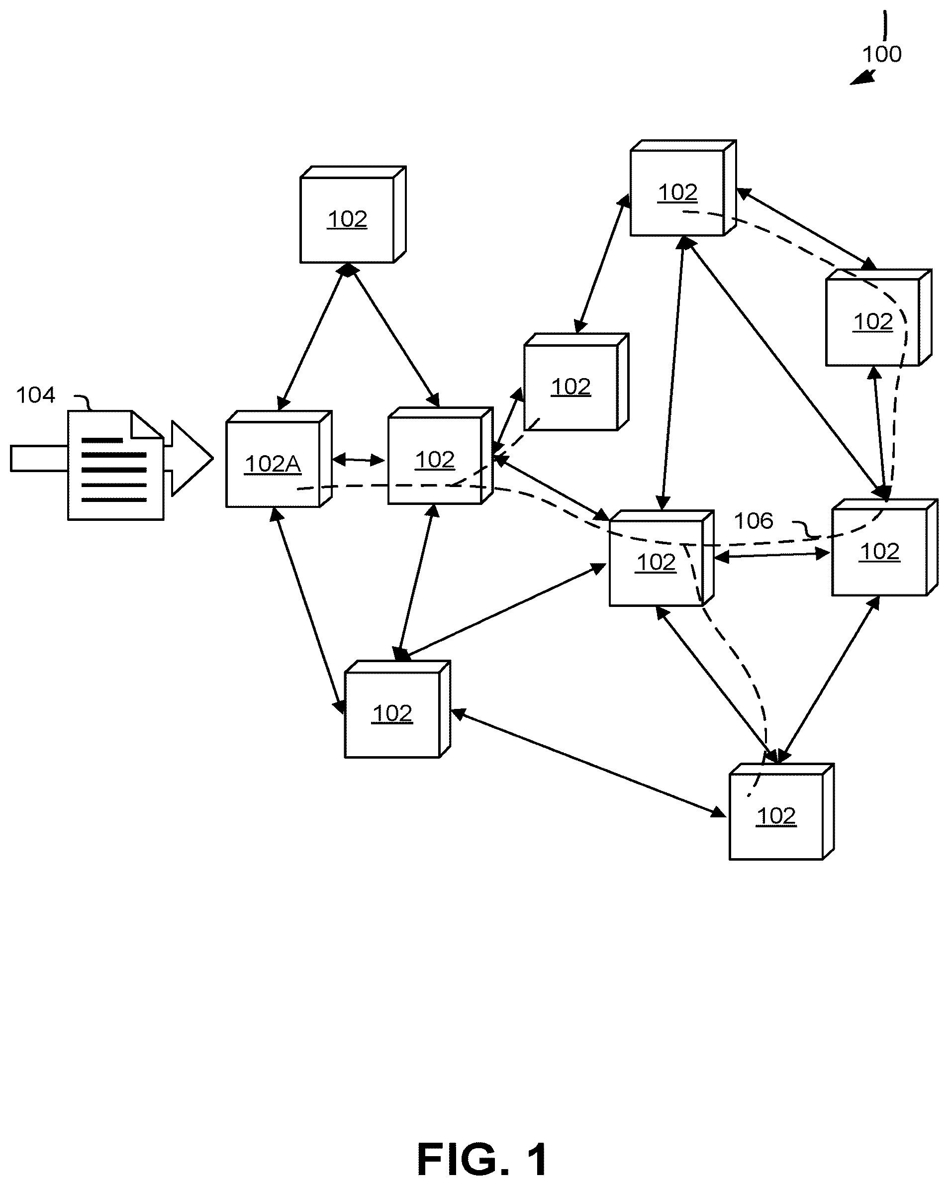 Patent US12591890 Figure 1 – Concurrent state machine processing using a blockchain