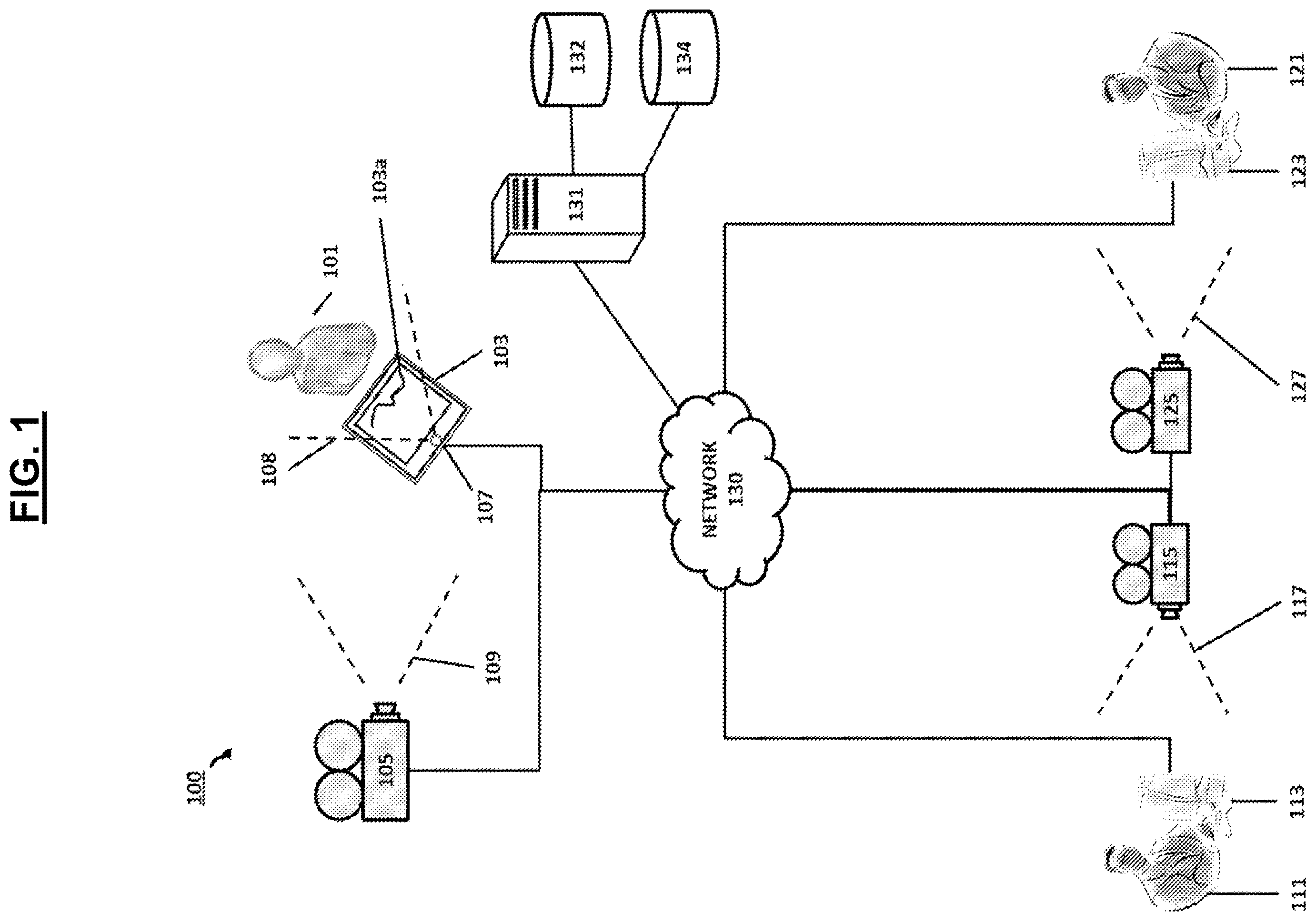 Patent US12591897 Figure 1 – Systems and methods for remotely witnessing and electronically notarizing a legal instrument