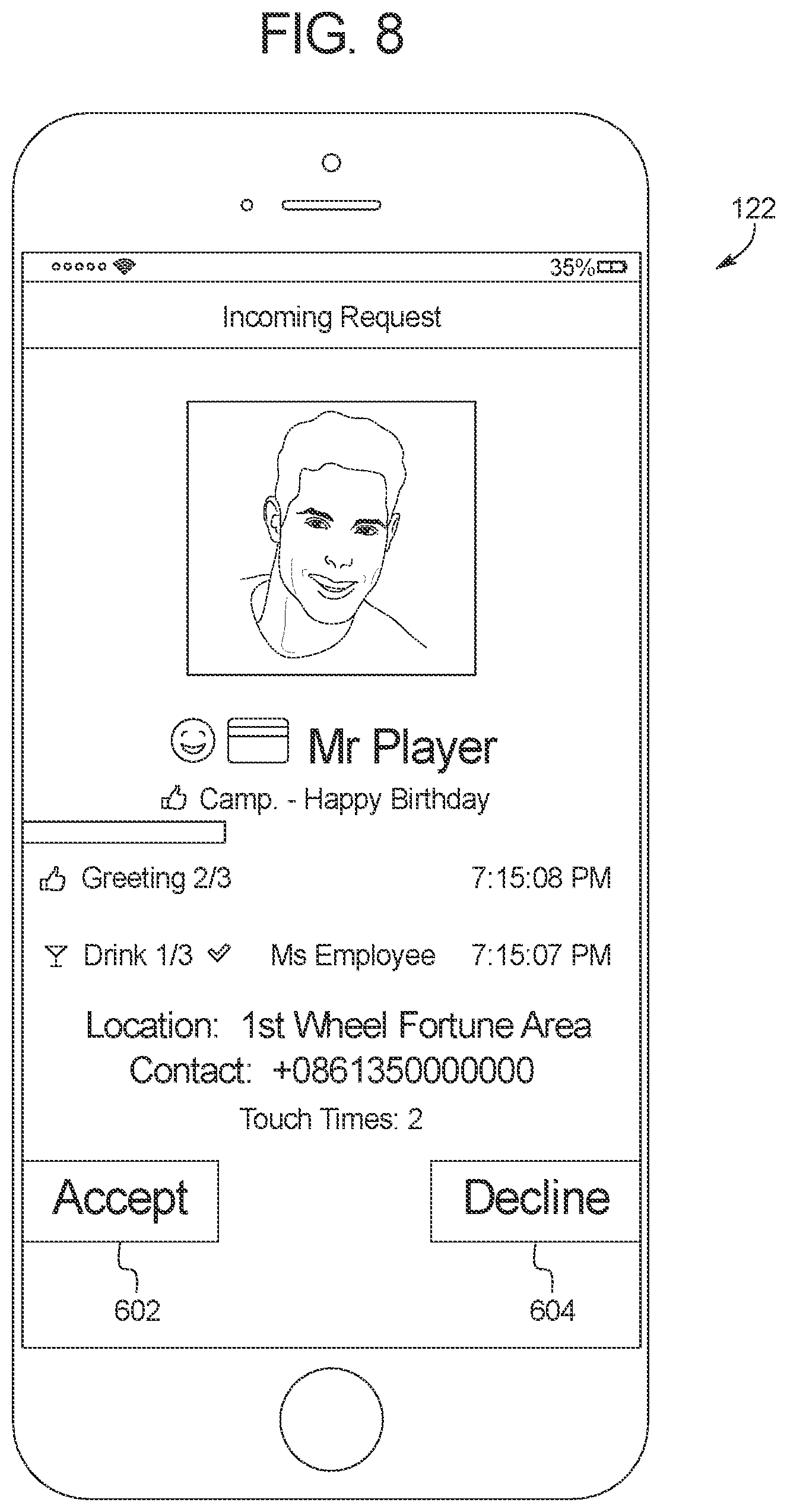 Patent US12591899 Figure 10 – Casino patron engagement system