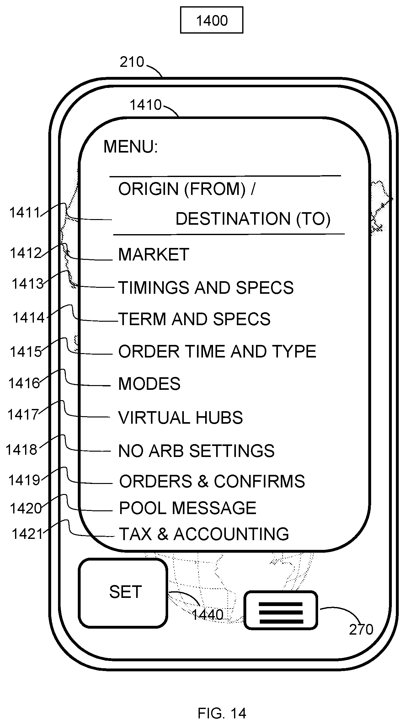 Patent US12591926 Figure 14 – Method and system for determining financial swap payment structure for one or more virtual transportation capacity units