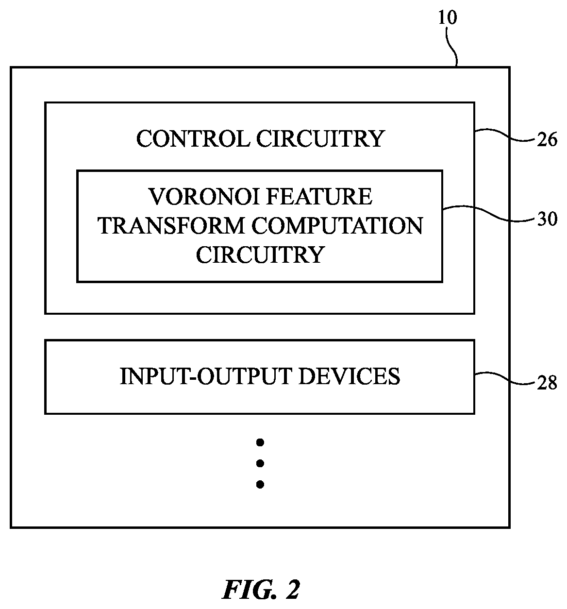 Patent US12591945 Figure 2 – System with Voronoi feature transform computation circuitry