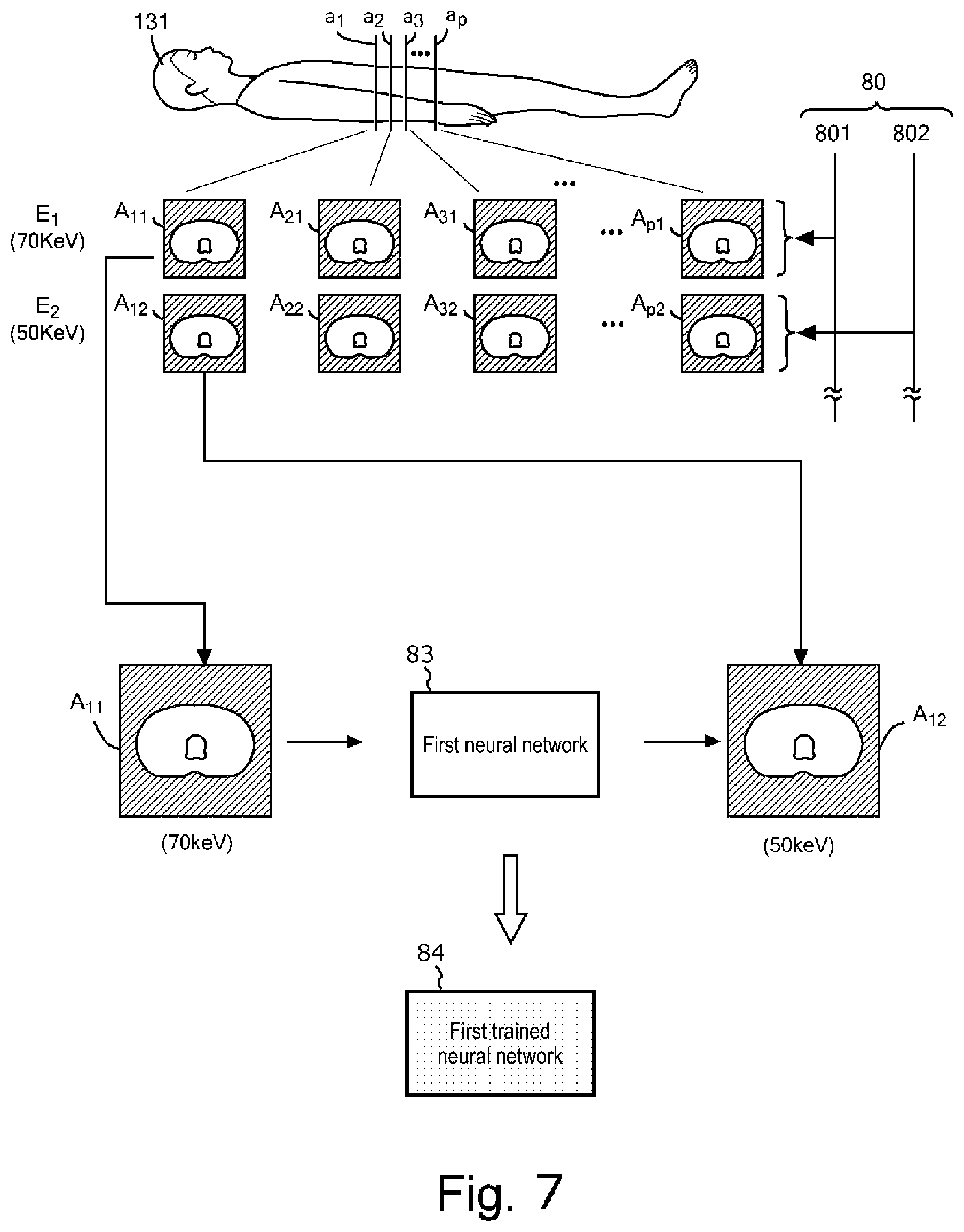 Patent US12591972 Figure 7 – Device for inferring material density image, CT system, storage medium, and method of creating trained neural network