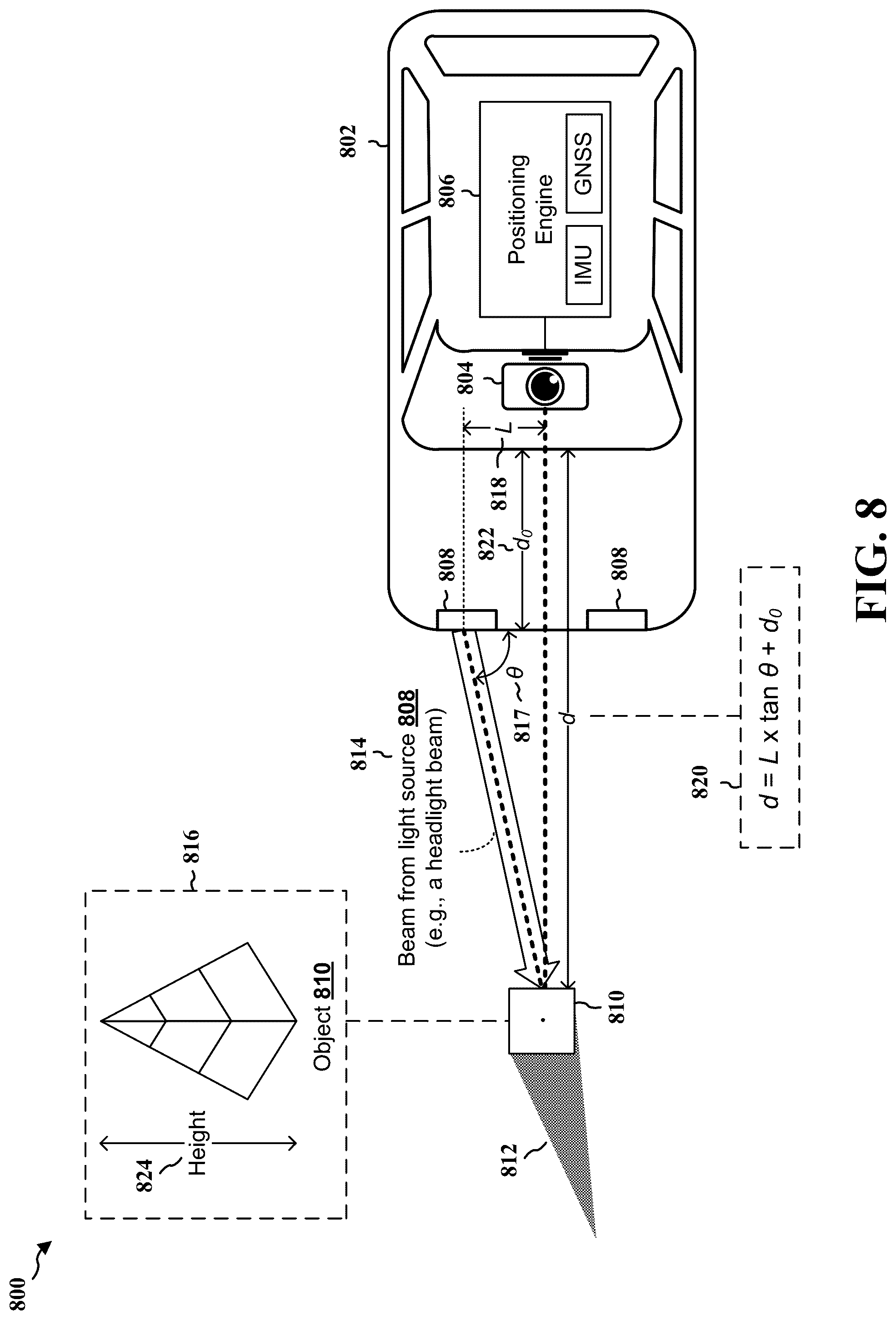 Patent US12591994 Figure 8 – Using light and shadow in vision-aided precise positioning