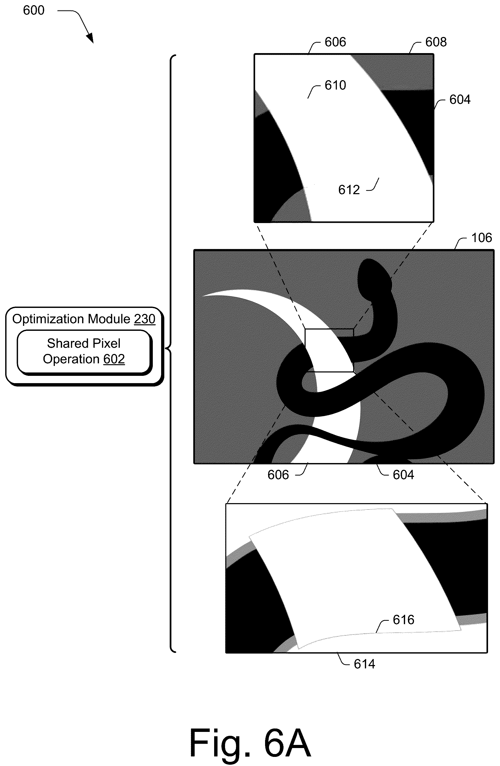 Patent US12592011 Figure 6 – Digital representation of intertwined vector objects