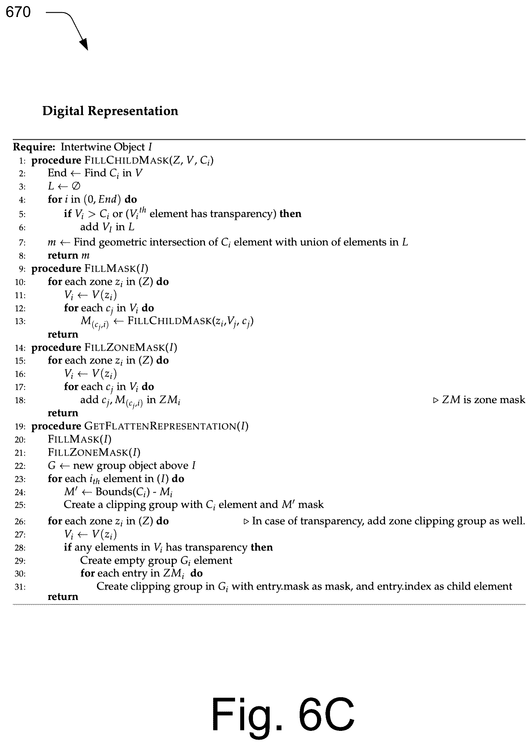 Patent US12592011 Figure 8 – Digital representation of intertwined vector objects