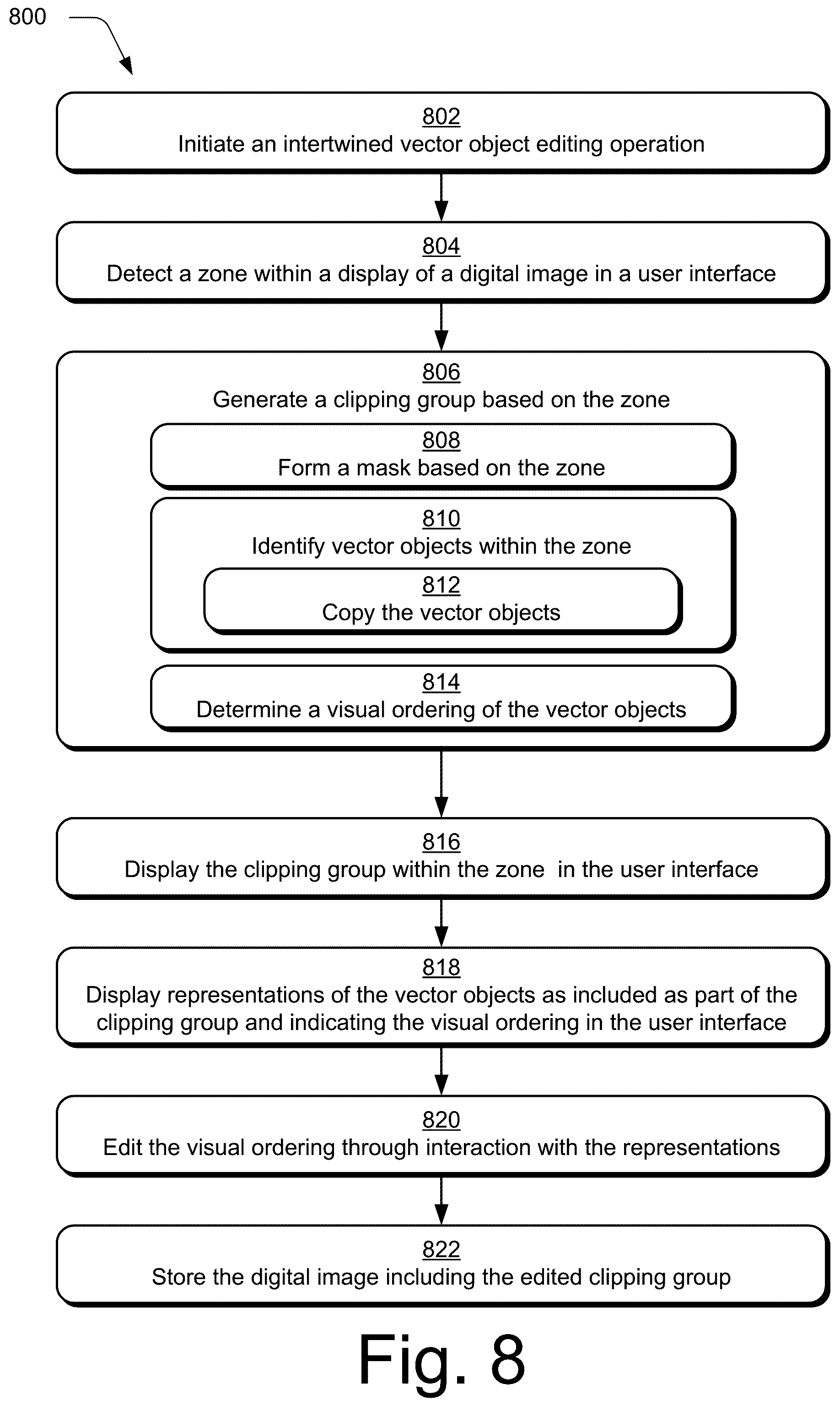 Patent US12592011 Figure 10 – Digital representation of intertwined vector objects