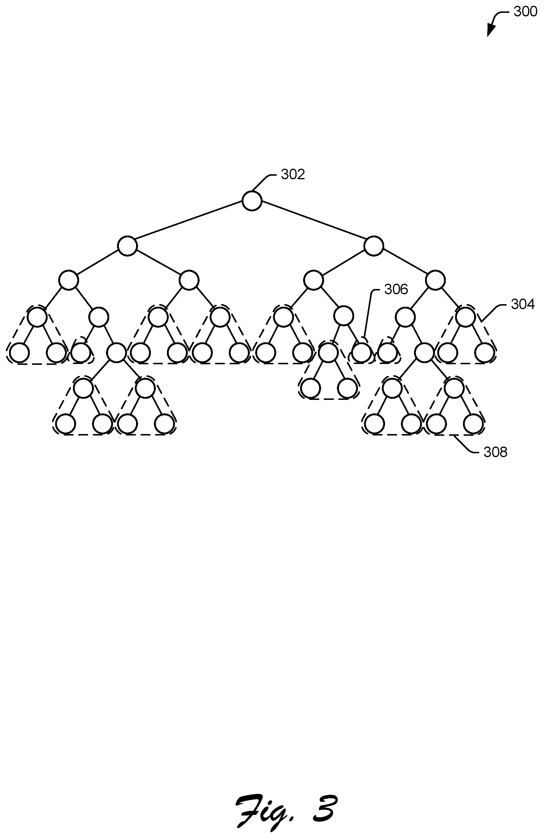Patent US12592035 Figure 3 – Fused bounding volume hierarchy for multiple levels of detail