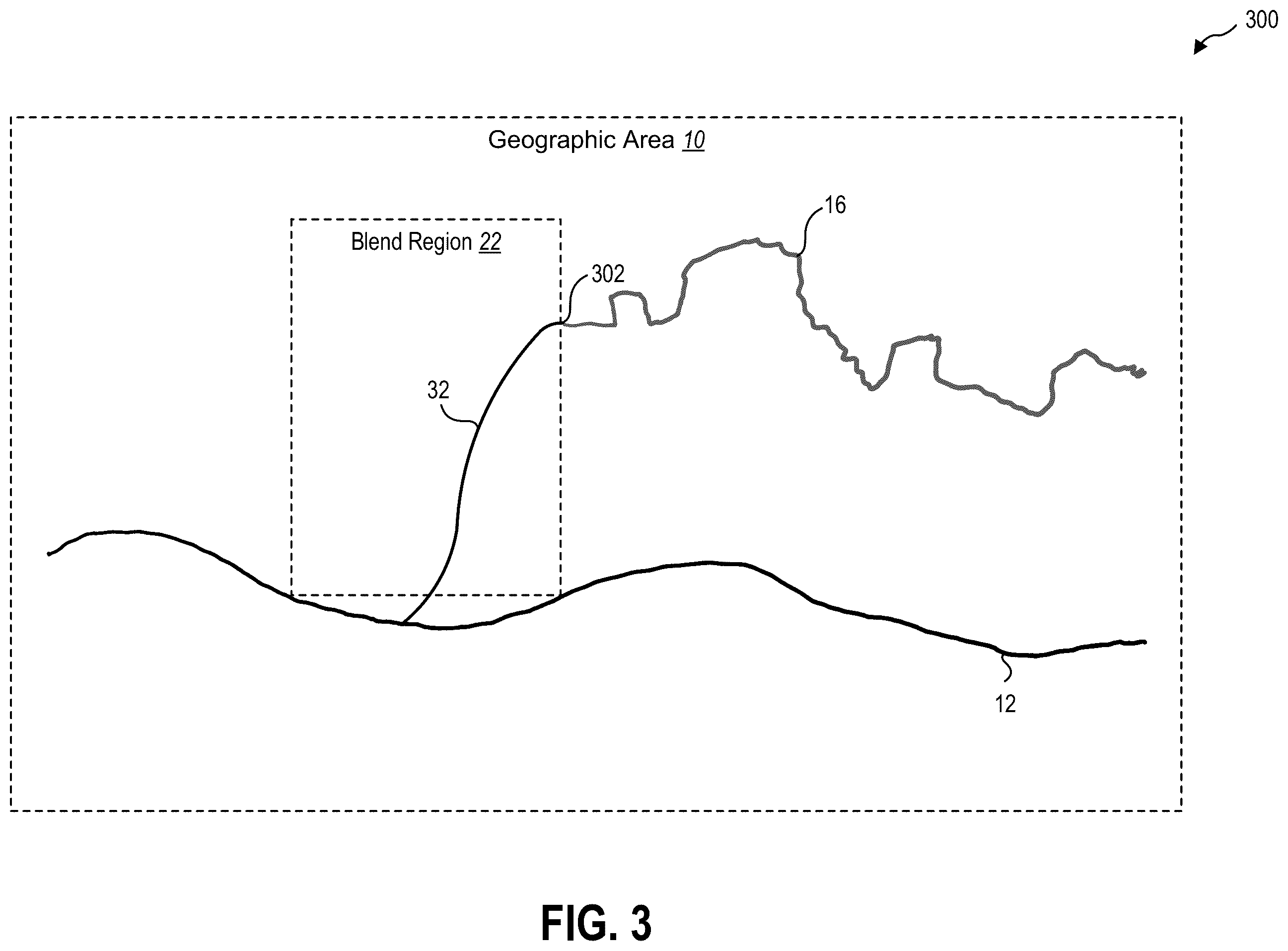 Patent US12592036 Figure 4 – Blending elevation data into a seamless heightfield