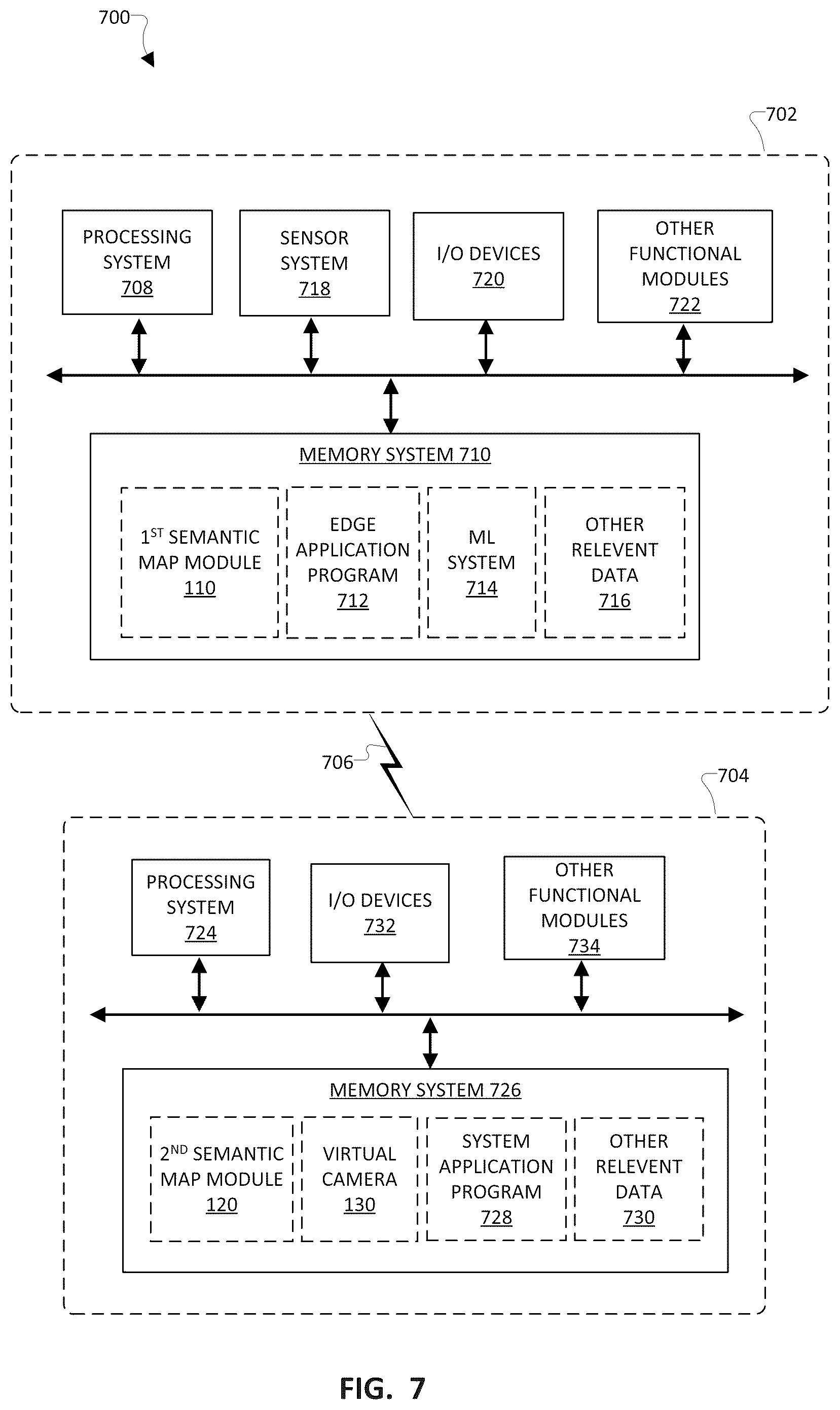 Patent US12592038 Figure 7 – Editable semantic map with virtual camera for mobile robot learning