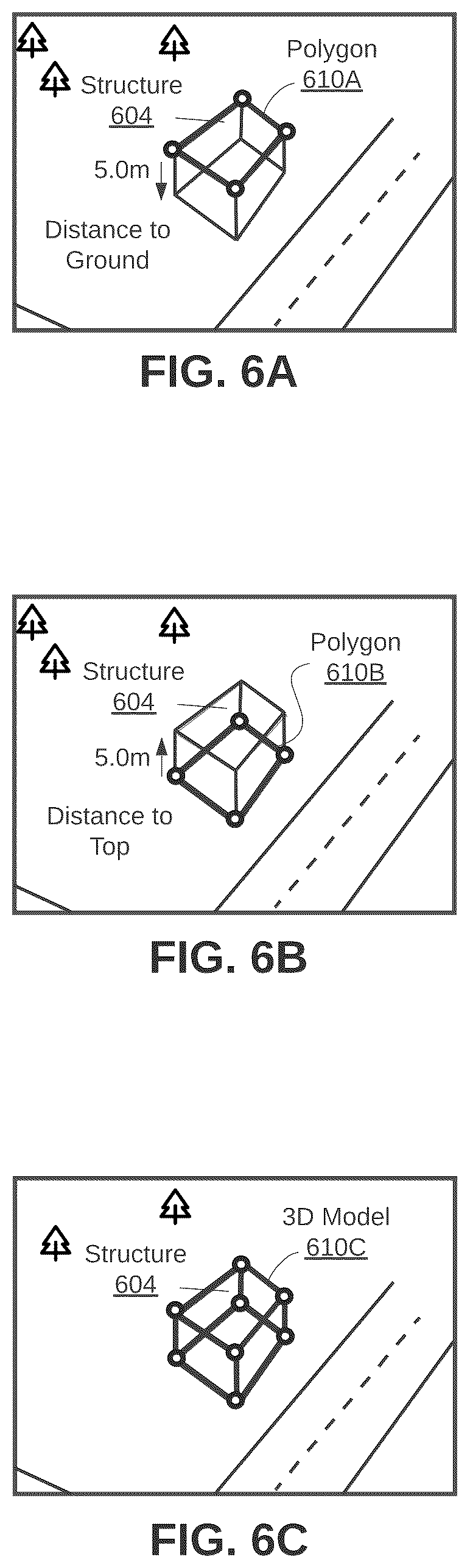 Patent US12592039 Figure 6 – Vector data projection and feature matching to determine three-dimensional structure