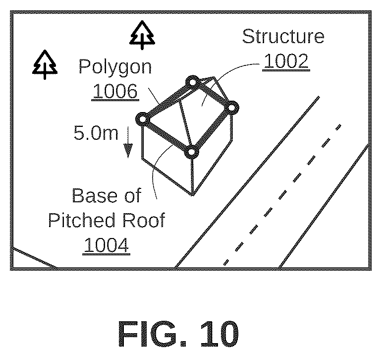 Patent US12592039 Figure 10 – Vector data projection and feature matching to determine three-dimensional structure