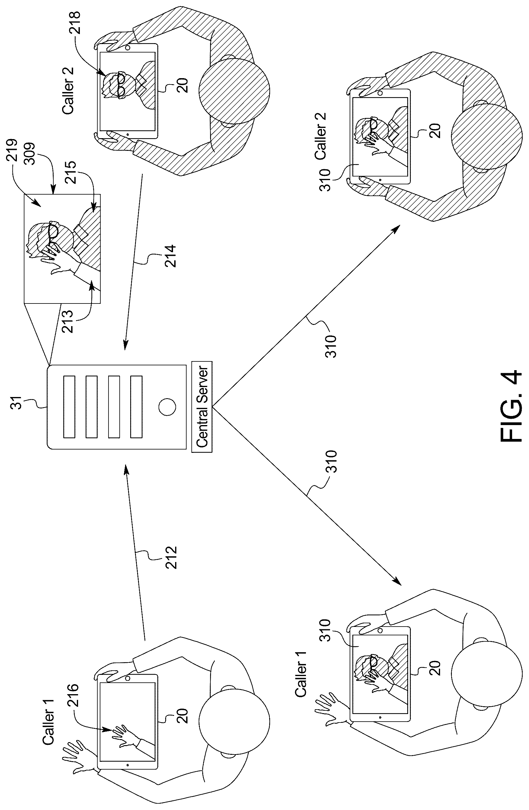 Patent US12592044 Figure 4 – Systems and methods for providing real-time composite video from multiple source devices featuring augmented reality elements