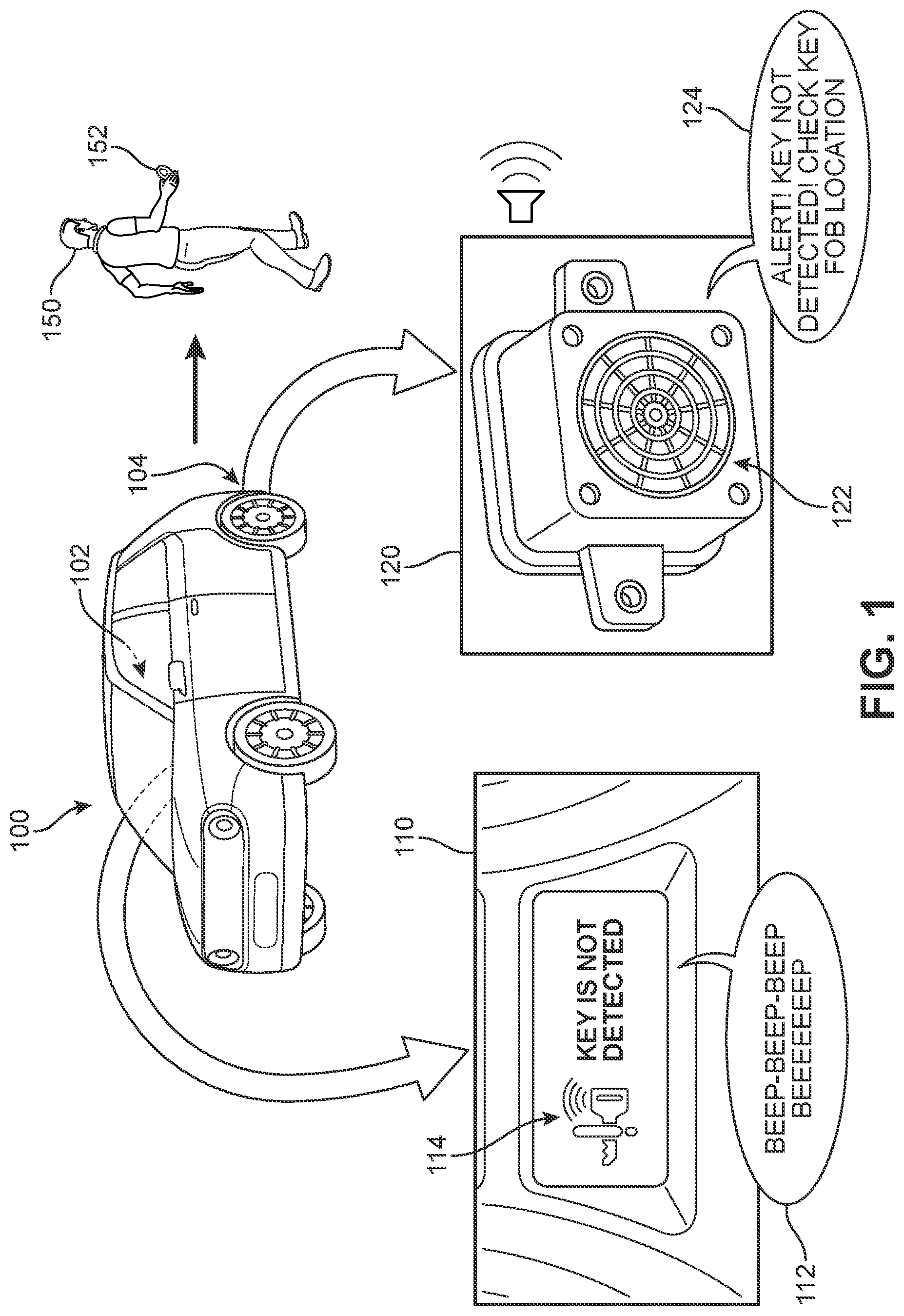 Patent US12592107 Figure 1 – Spoken notifications for acoustic vehicle alerting systems