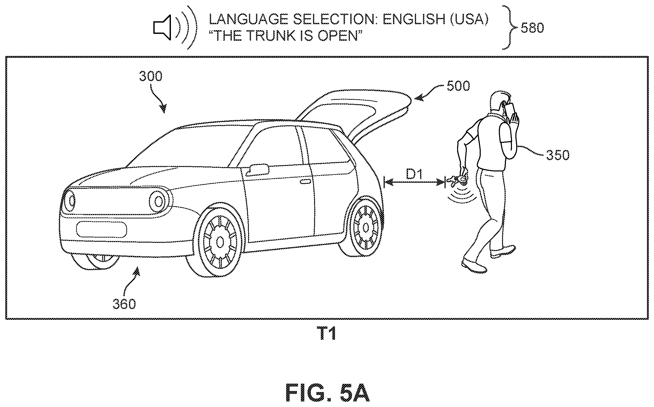 Patent US12592107 Figure 5 – Spoken notifications for acoustic vehicle alerting systems
