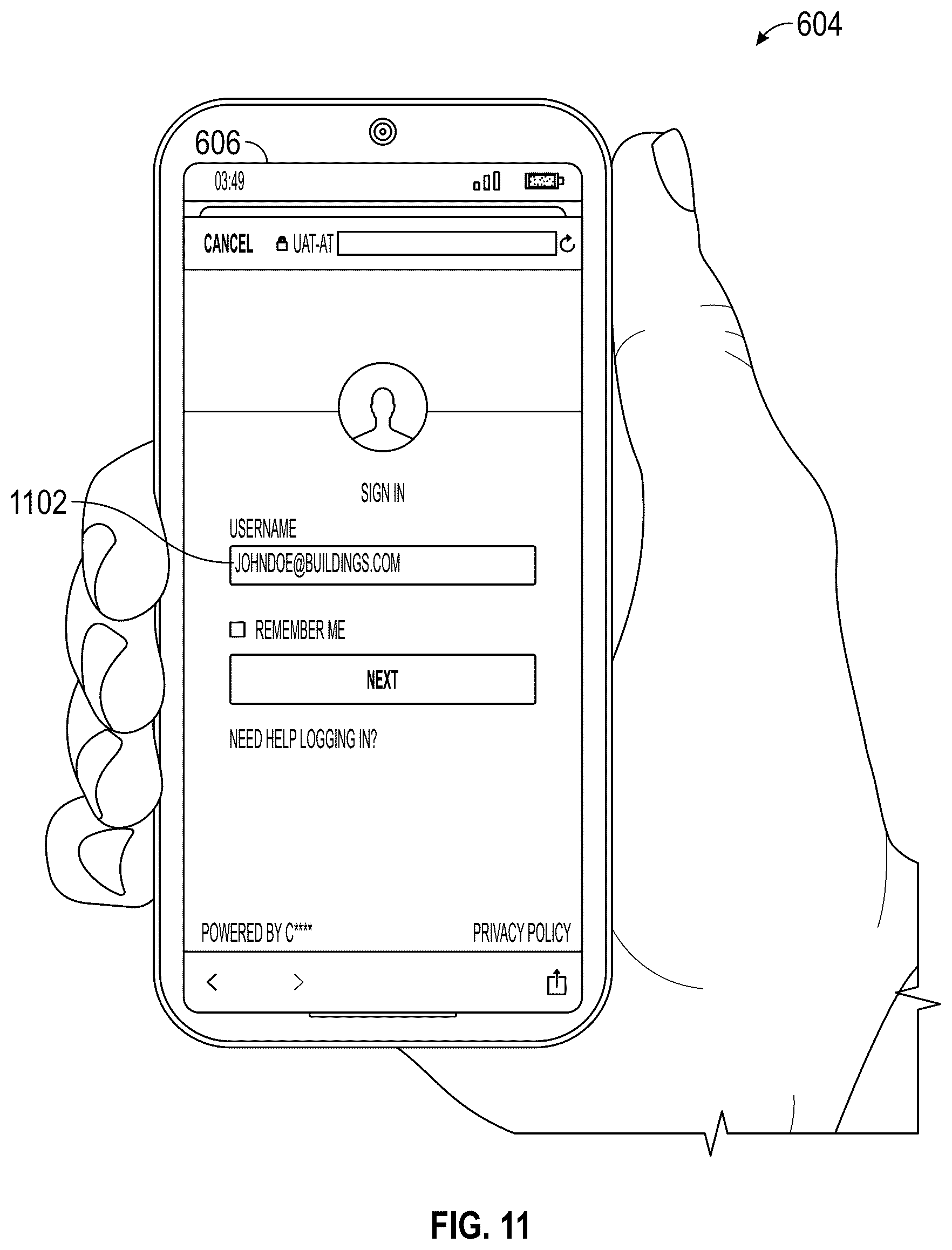 Patent US12592109 Figure 11 – Building equipment access management system with dynamic access code generation to unlock equipment control panels