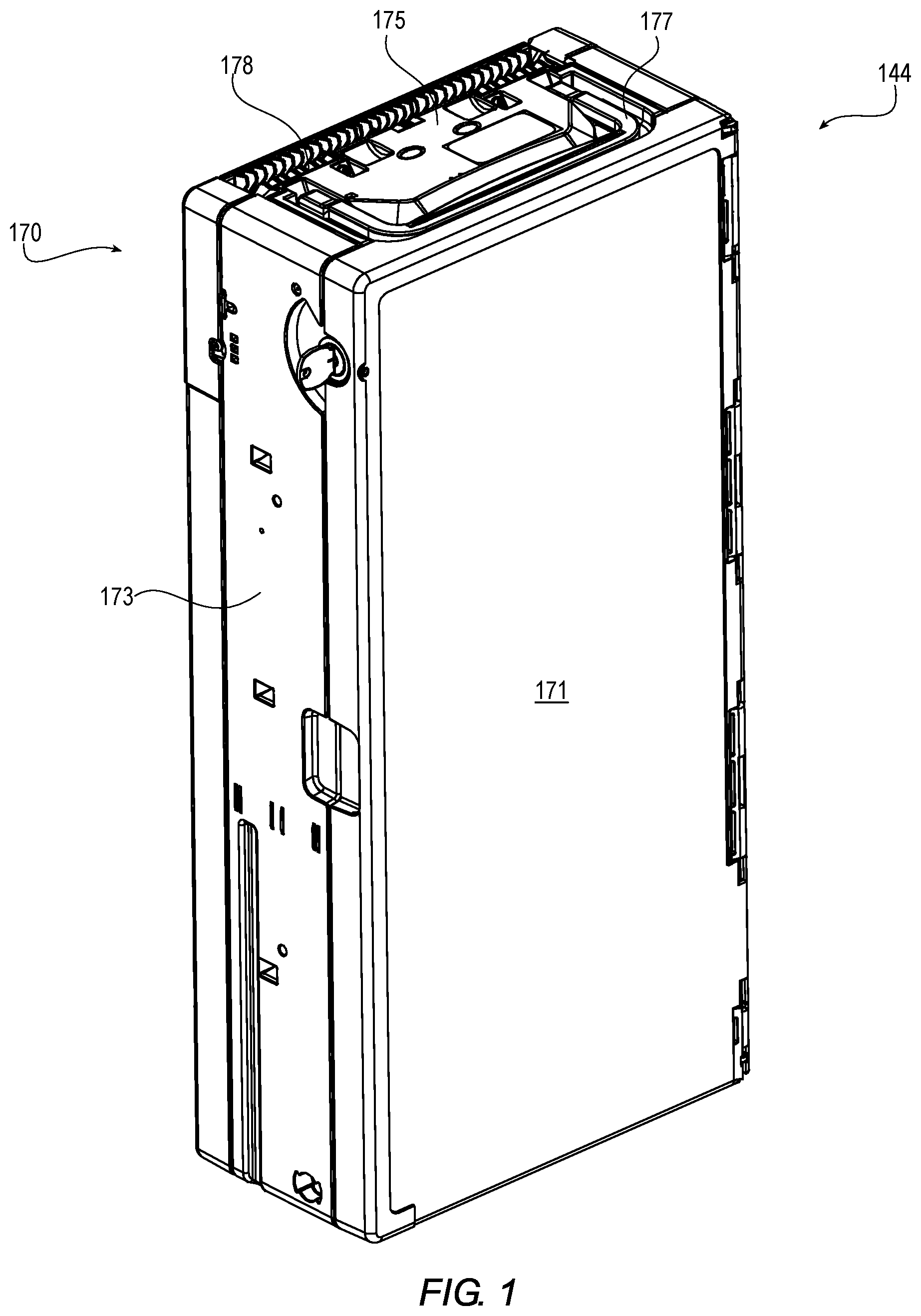 Patent US12592113 Figure 1 – Dual cassette