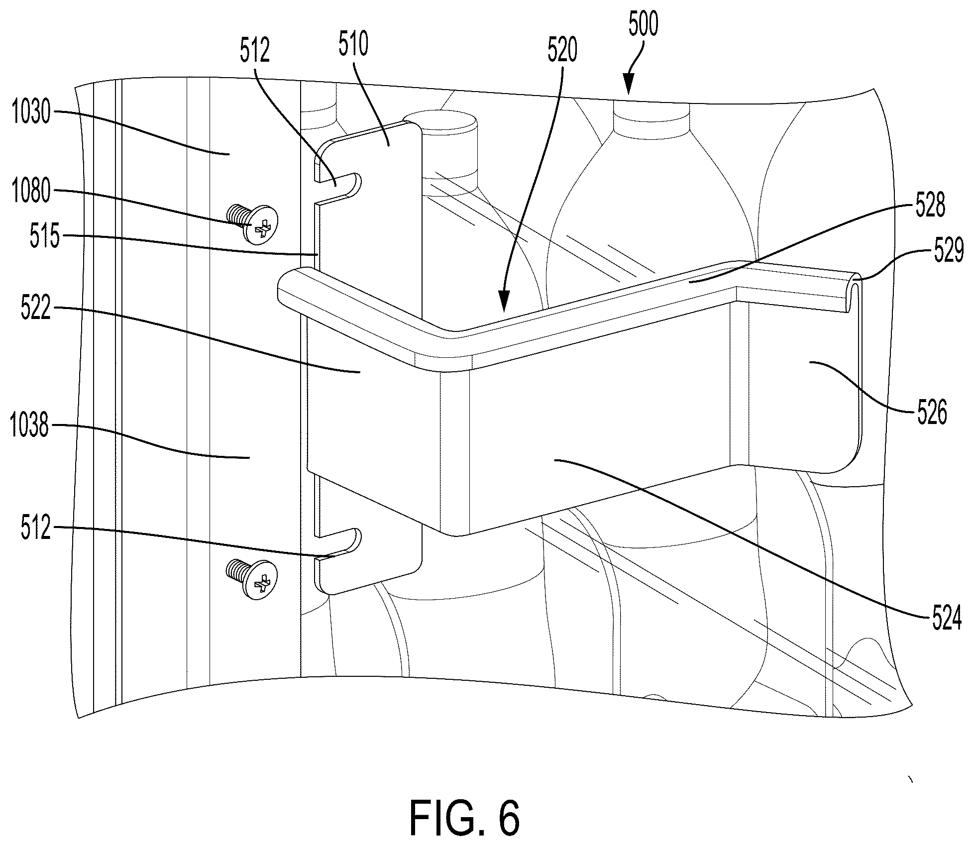 Patent US12592115 Figure 6 – Hands-free vending machine and door opening assembly
