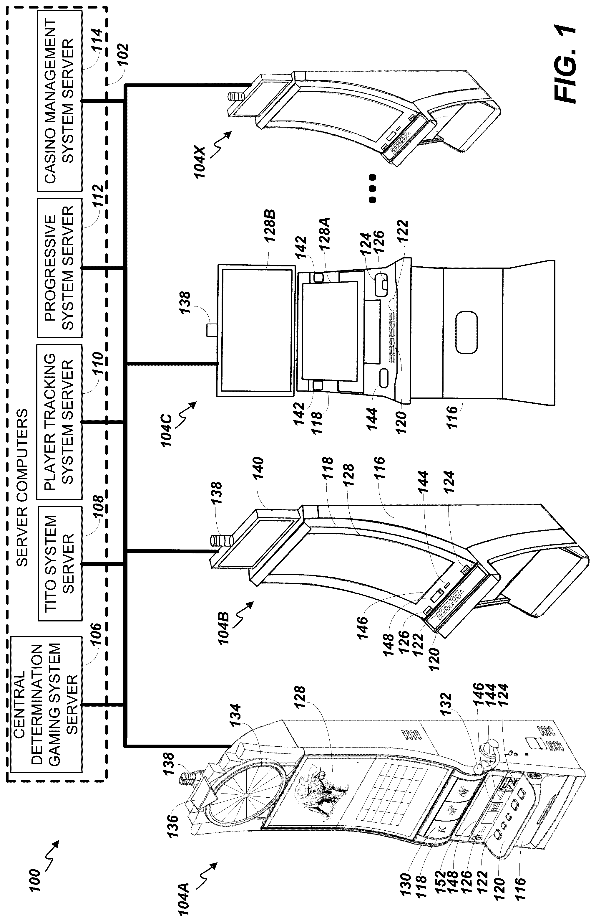 Patent US12592117 Figure 1 – Device for stabilizing gaming machine