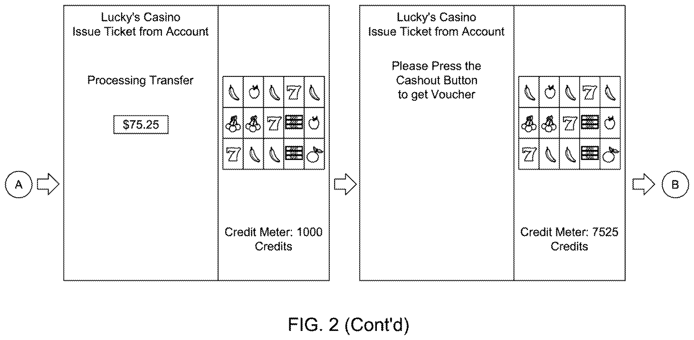 Patent US12592123 Figure 3 – Accessing gaming establishment account funds with a ticket voucher based on multiple cashout inputs