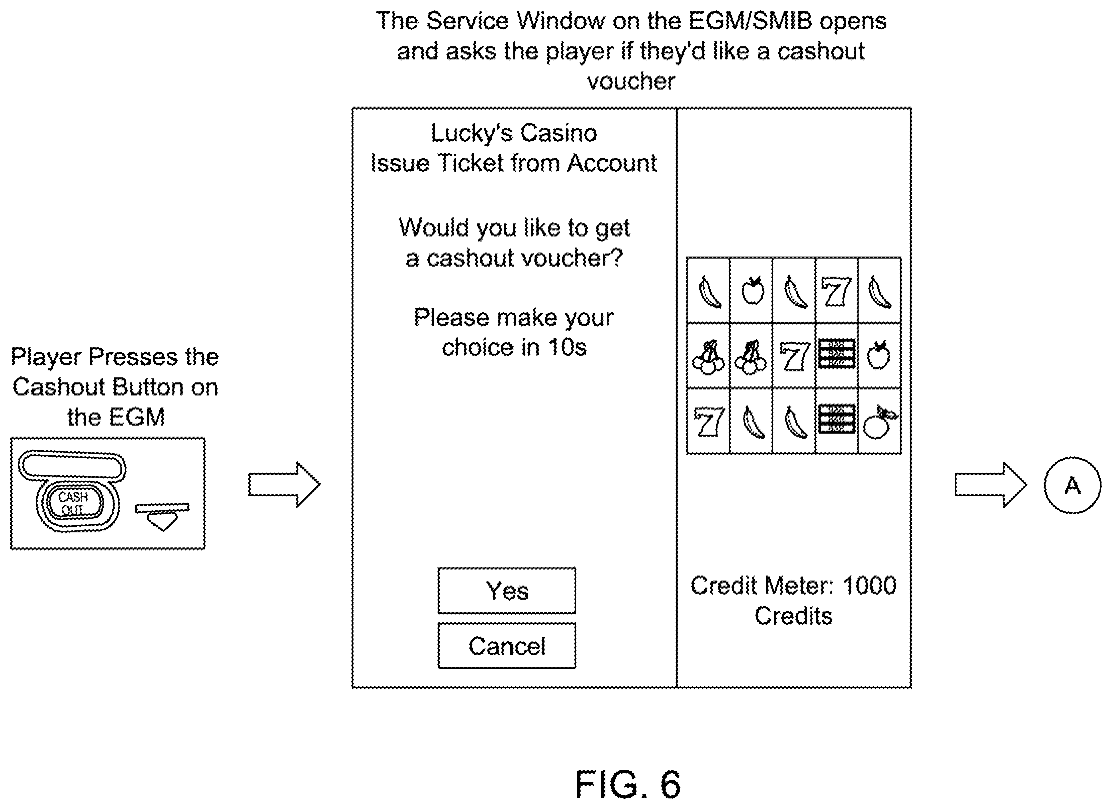 Patent US12592123 Figure 15 – Accessing gaming establishment account funds with a ticket voucher based on multiple cashout inputs