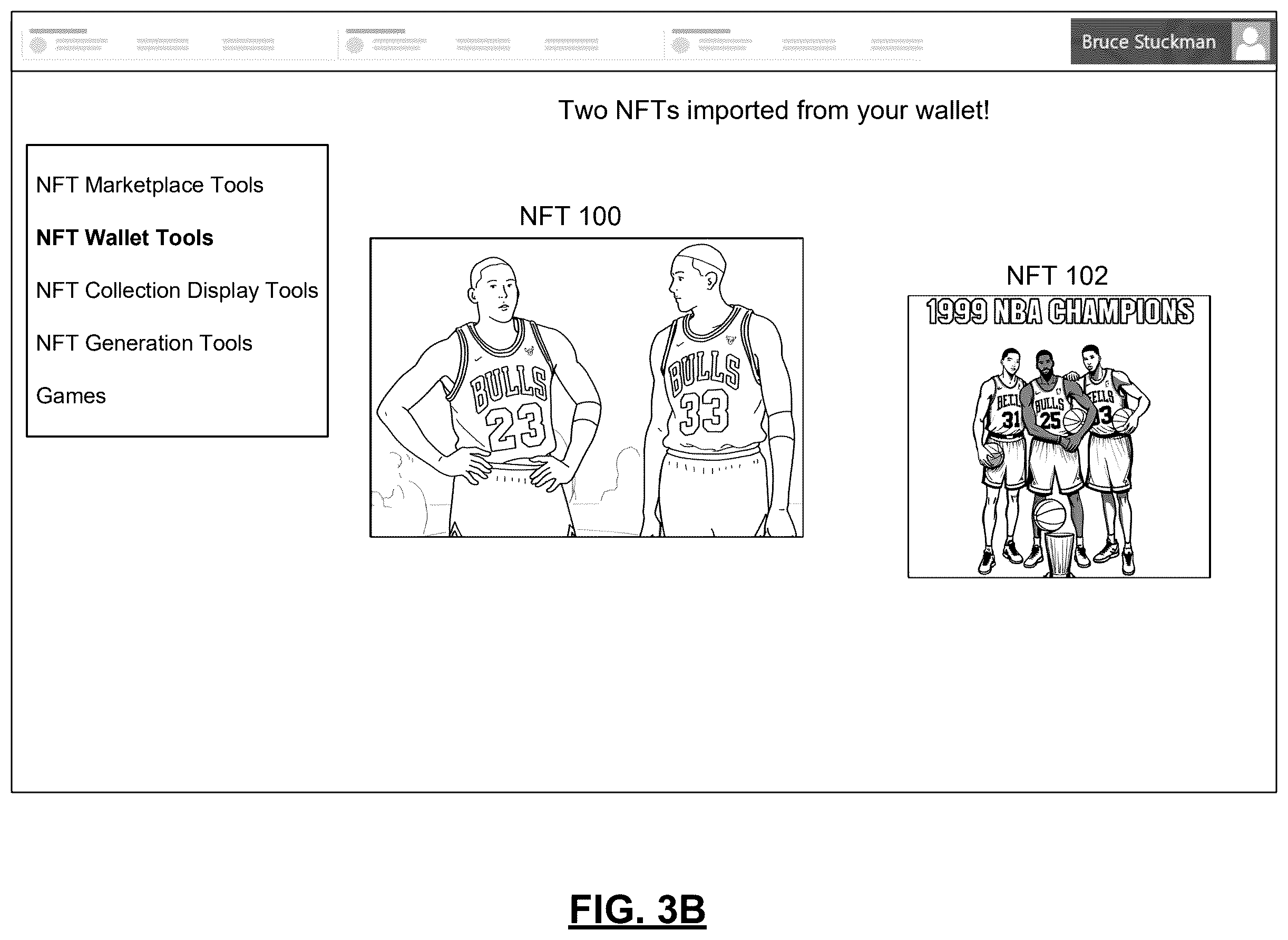 Patent US12592124 Figure 5 – Client device with updated player token NFTs and methods for use therewith