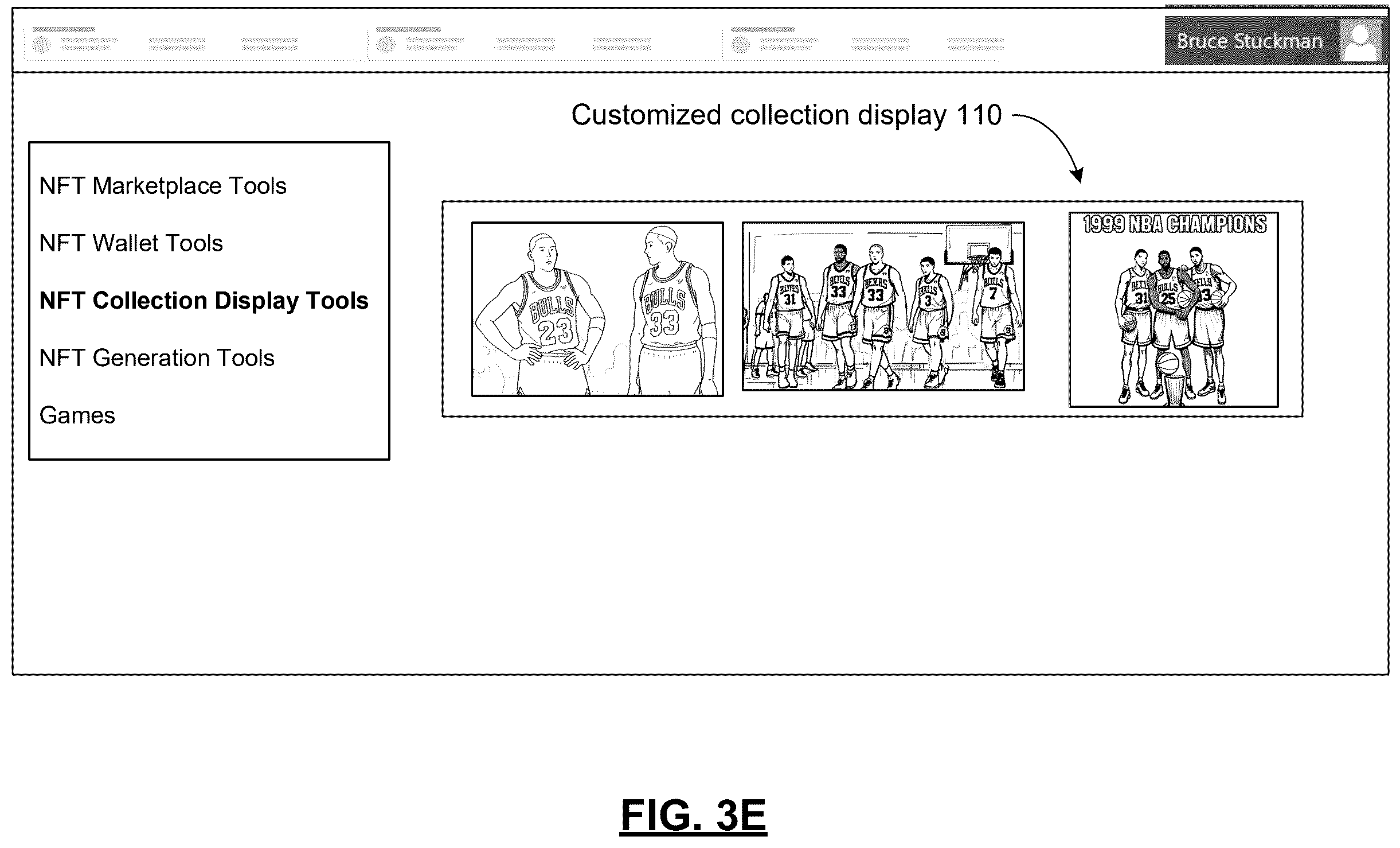 Patent US12592124 Figure 8 – Client device with updated player token NFTs and methods for use therewith