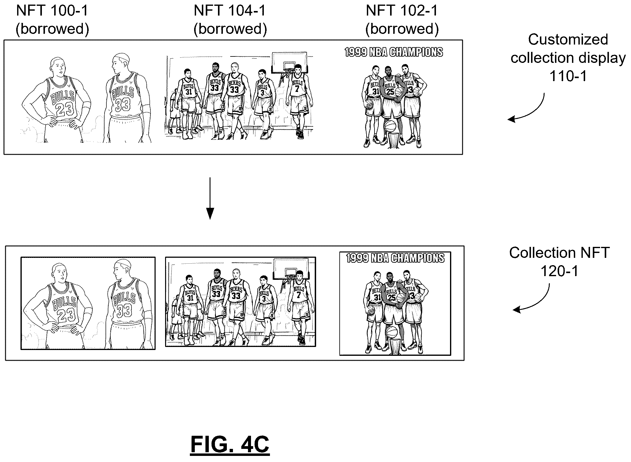Patent US12592124 Figure 15 – Client device with updated player token NFTs and methods for use therewith