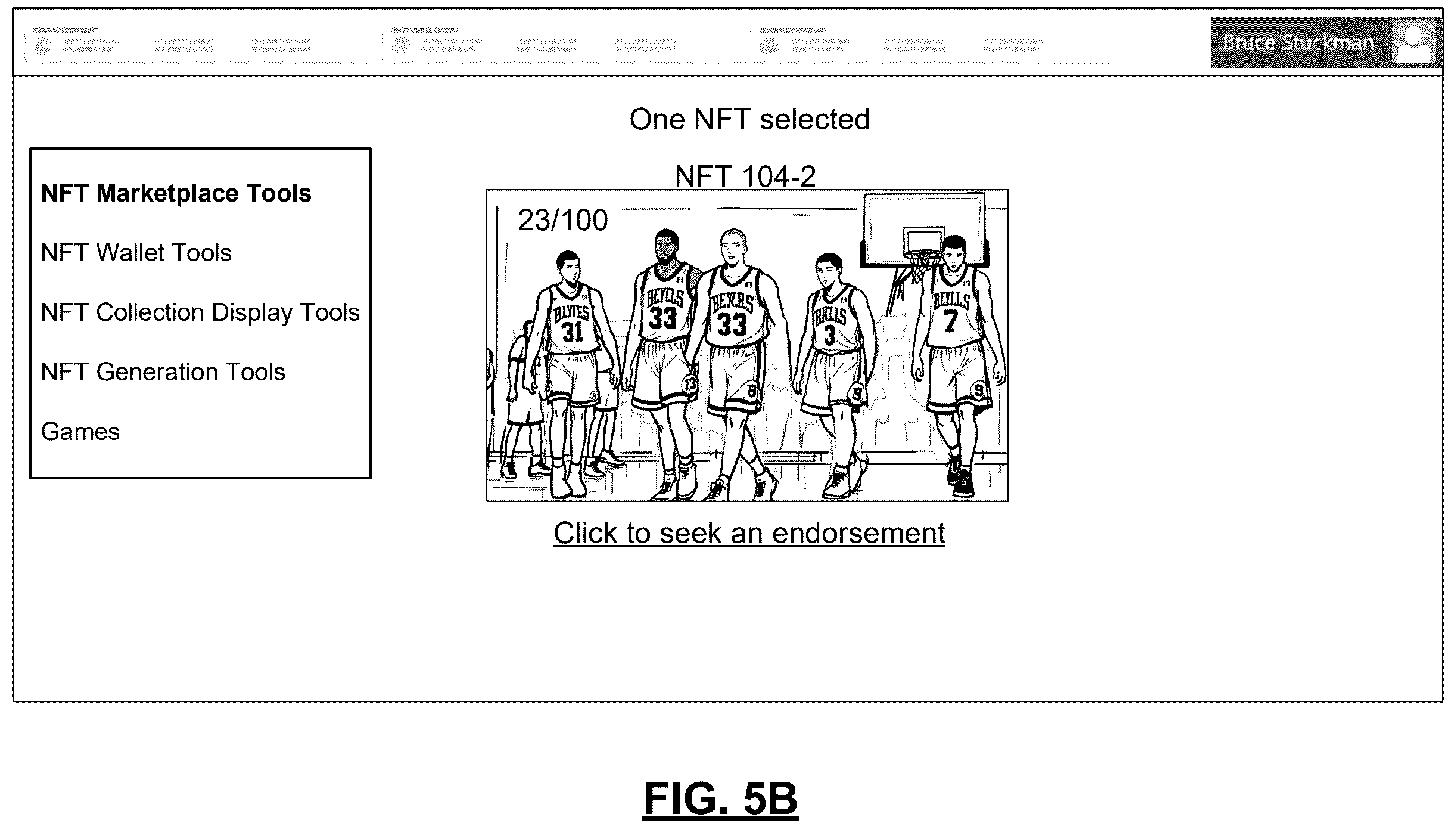 Patent US12592124 Figure 17 – Client device with updated player token NFTs and methods for use therewith