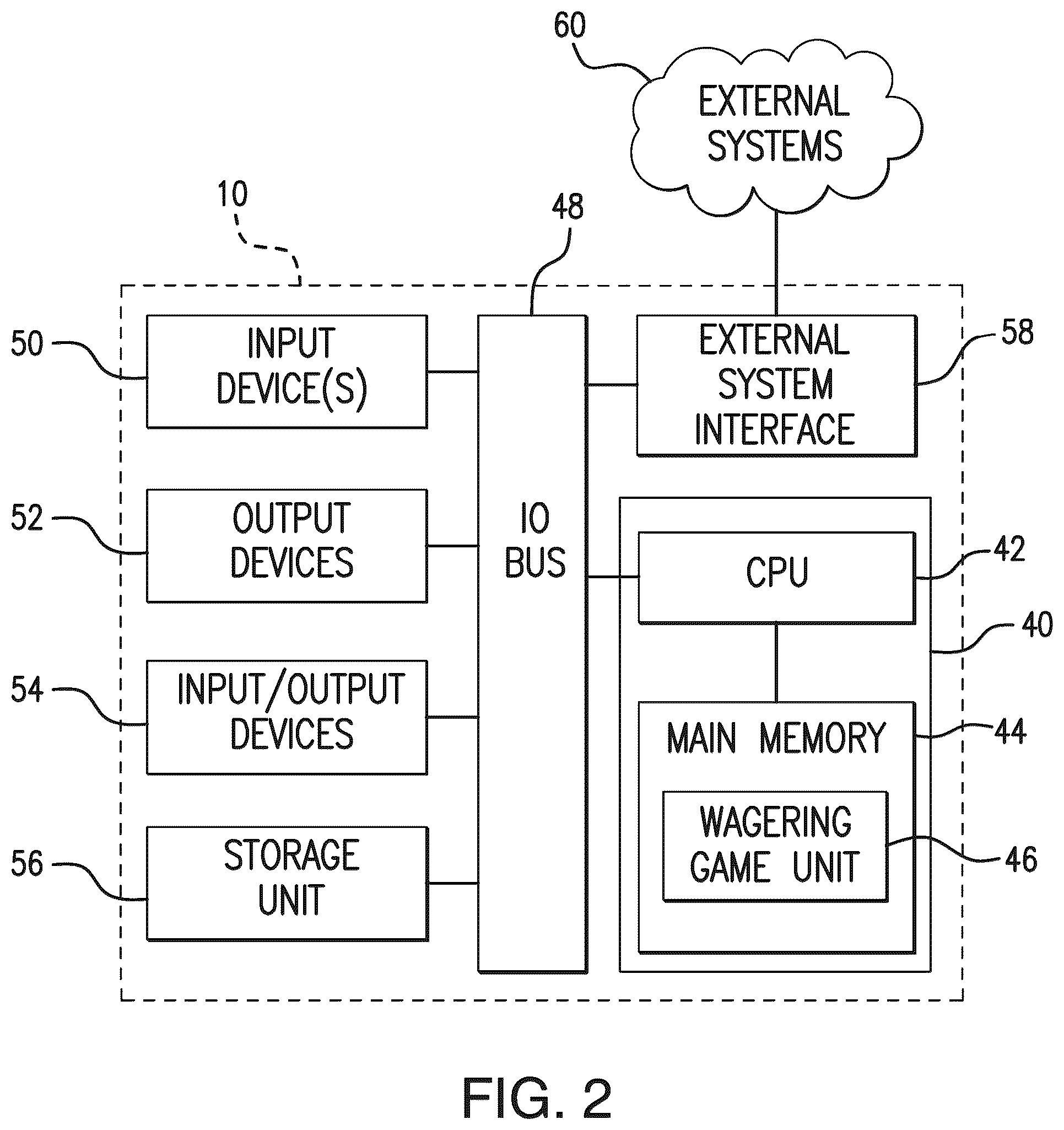 Patent US12592127 Figure 2 – Gaming system and method with a persistent element feature including a sliding range component