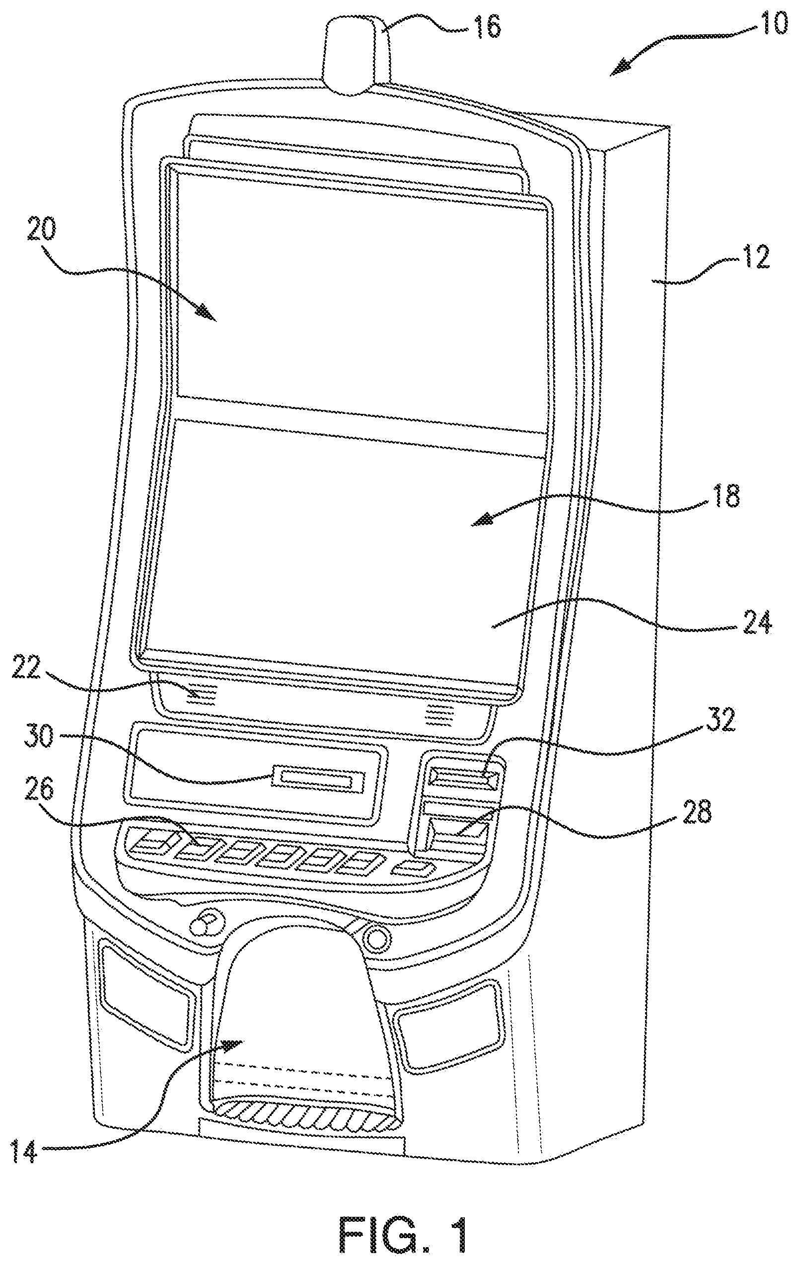 Patent US12592130 — Gaming systems and methods using multi-feature award accumulation — Figure 1