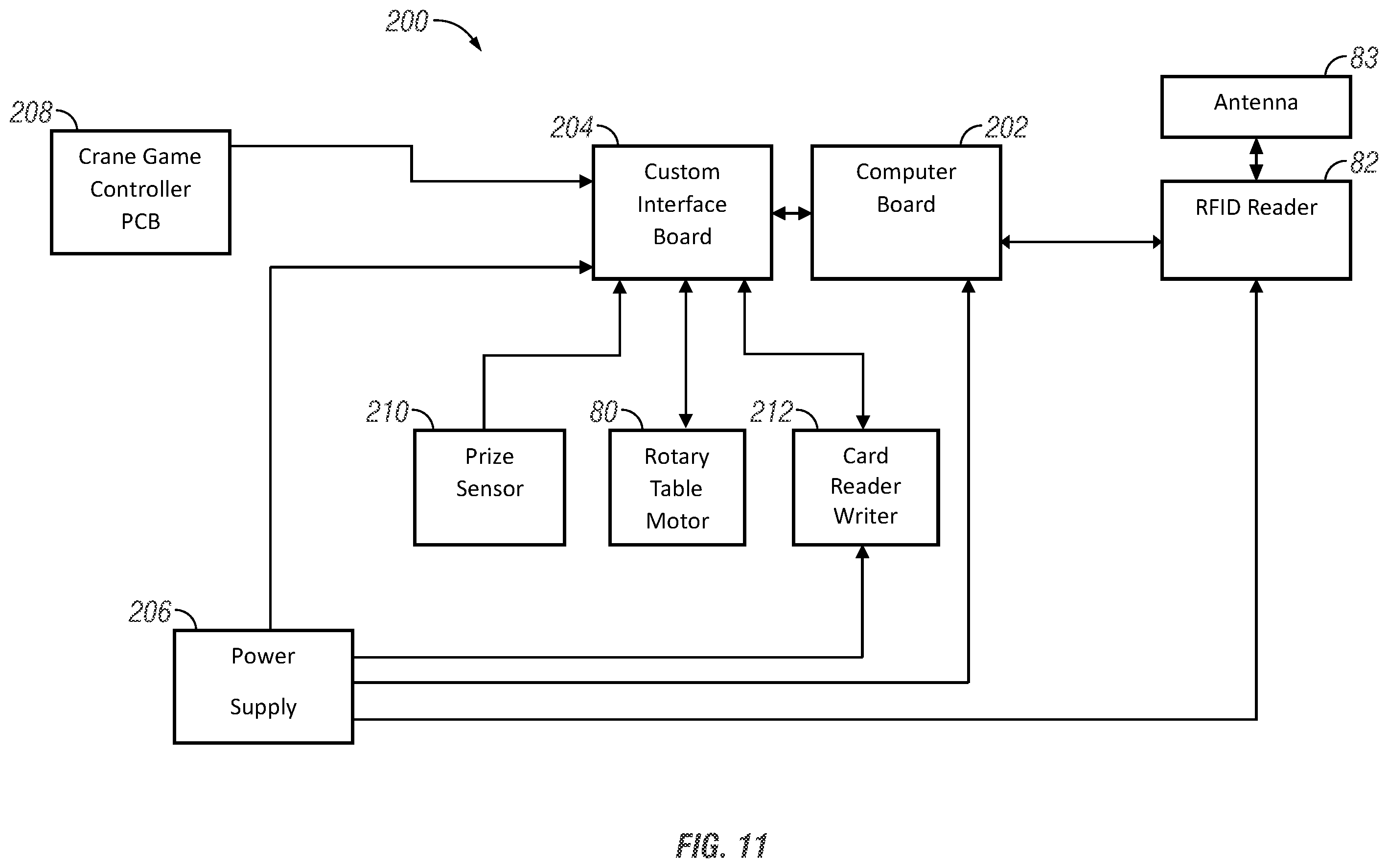 Patent US12592132 Figure 7 – Arcade game with RFID reader