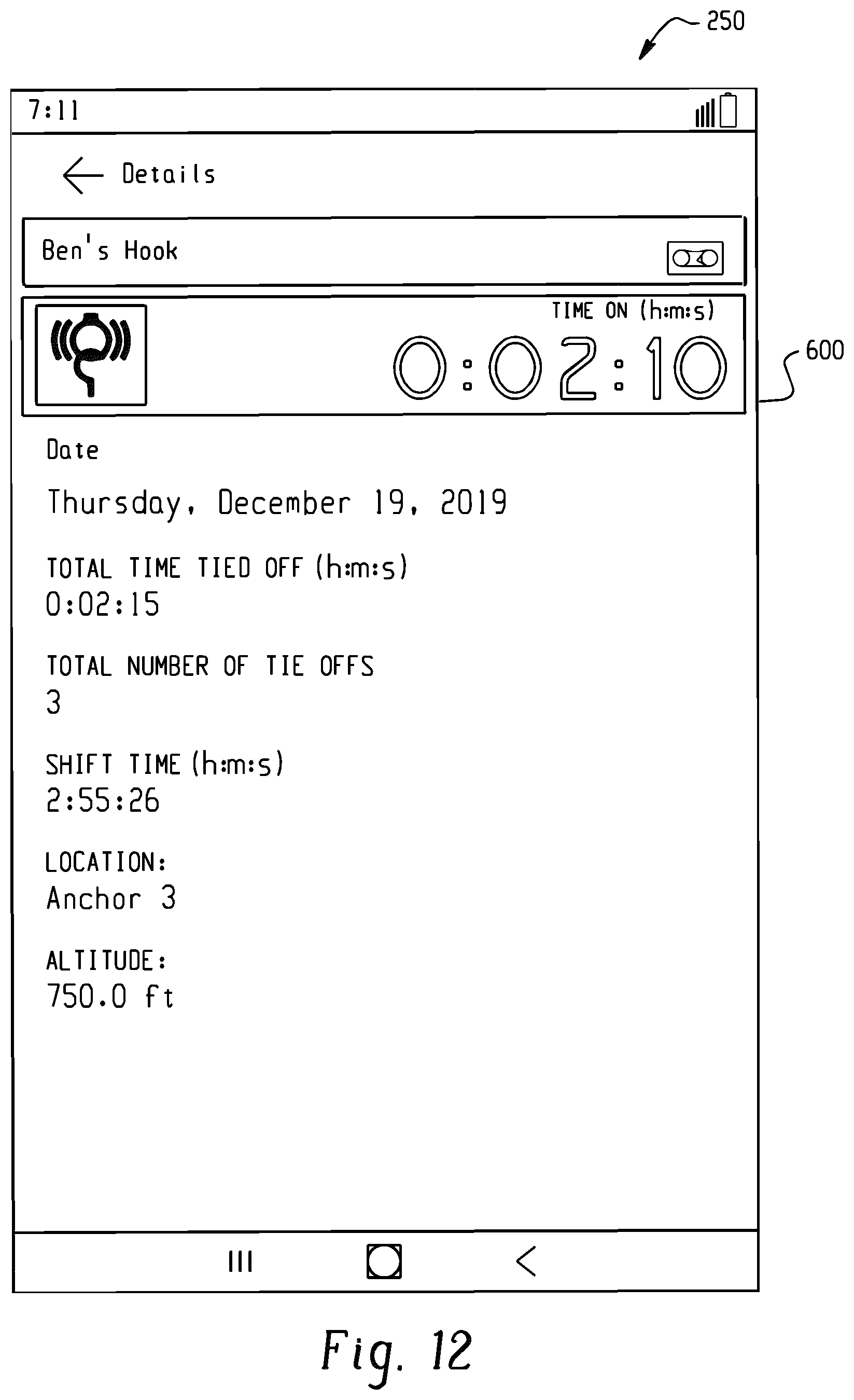 Patent US12592141 Figure 11 – Fall protection compliance system and method