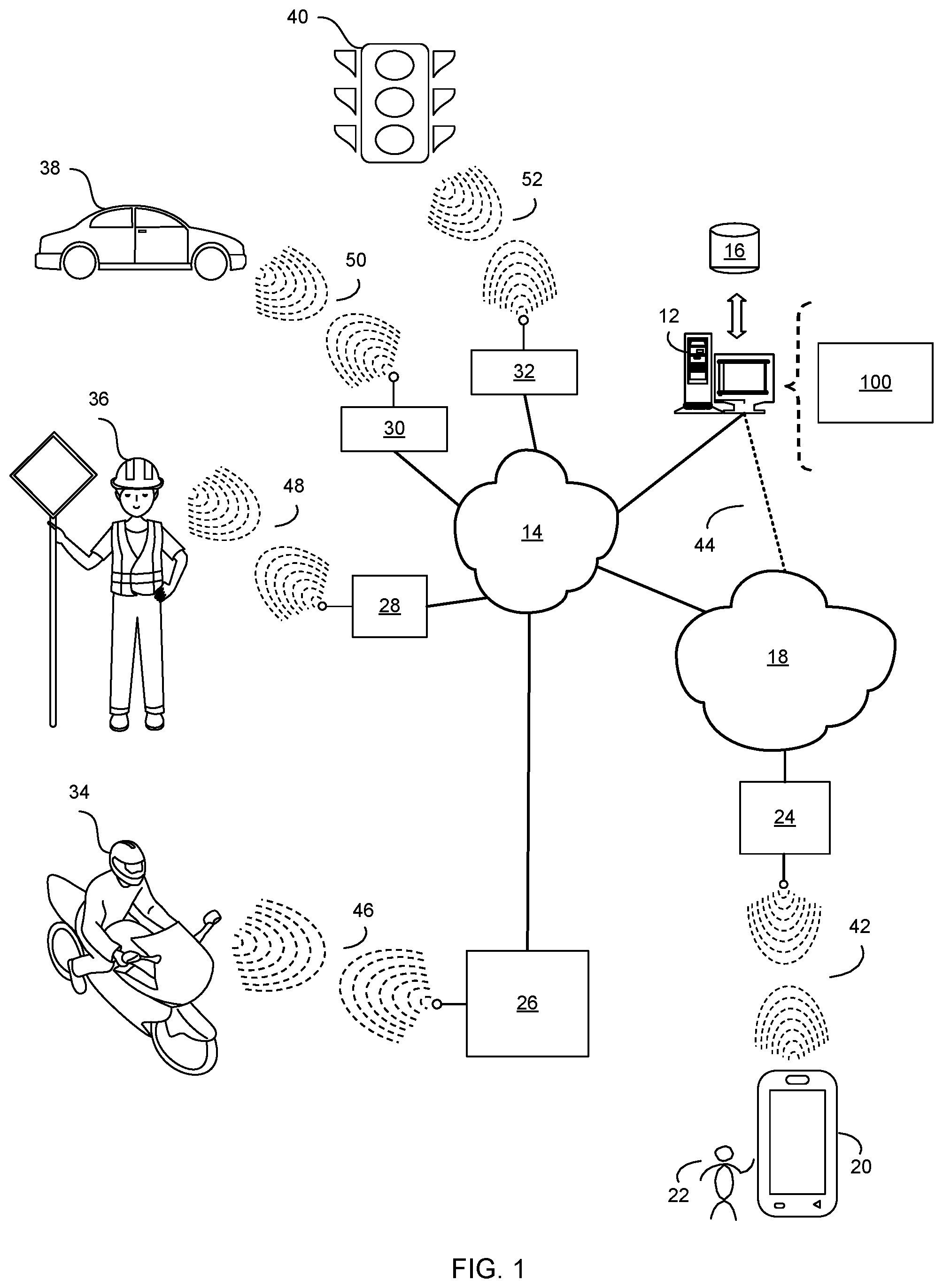 Patent US12592143 Figure 1 – System and device for threat monitoring
