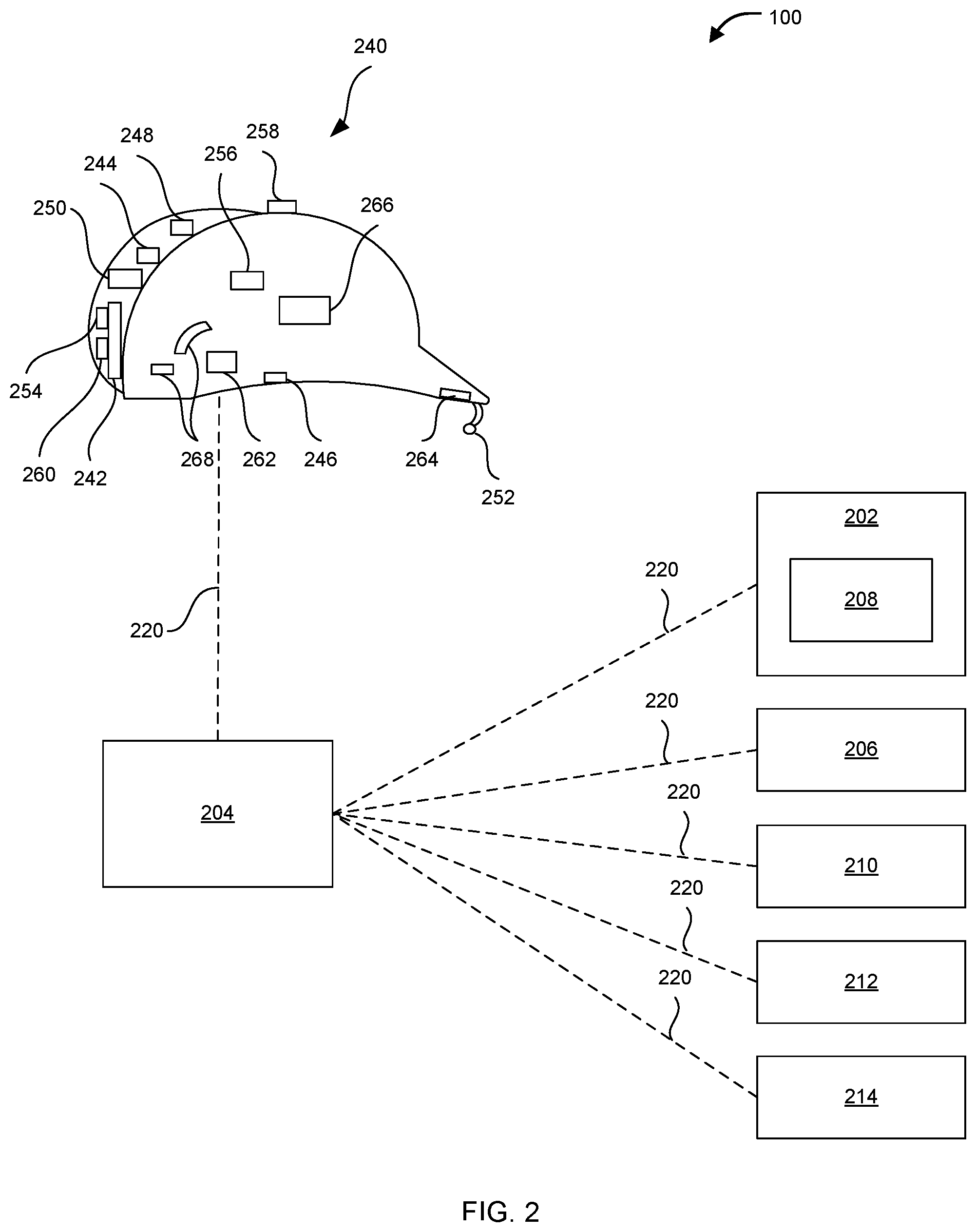 Patent US12592143 Figure 2 – System and device for threat monitoring