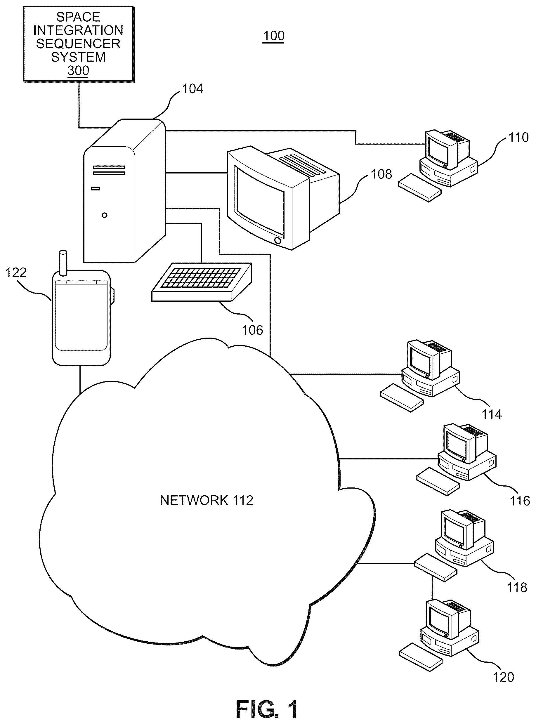 Patent US12592158 Figure 1 – System for using a space integration sequencer system