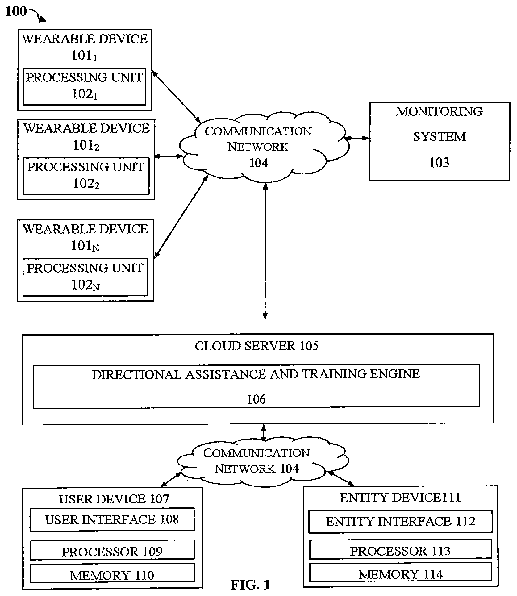 Patent US12592163 Figure 1 – System and method of providing directional assistance and training in a physical activity