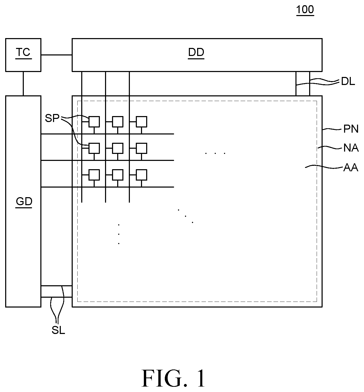 Patent US12592178 Figure 1 – Display device including an electrostatic discharge circuit for discharging static electricity